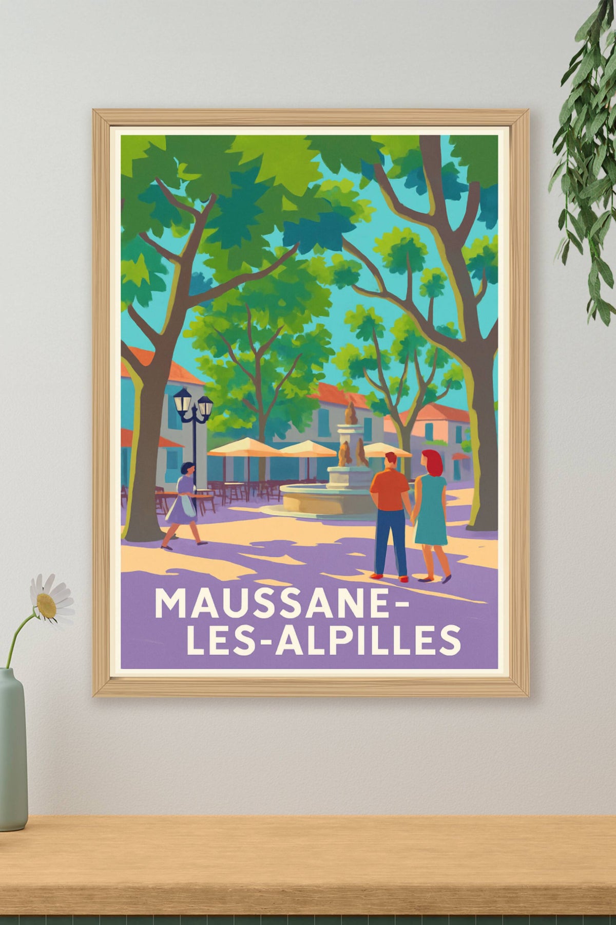 Affiche Maussane-les-Alpilles — Charme et douceur provençale · poster d'art de Maussane-les-Alpilles