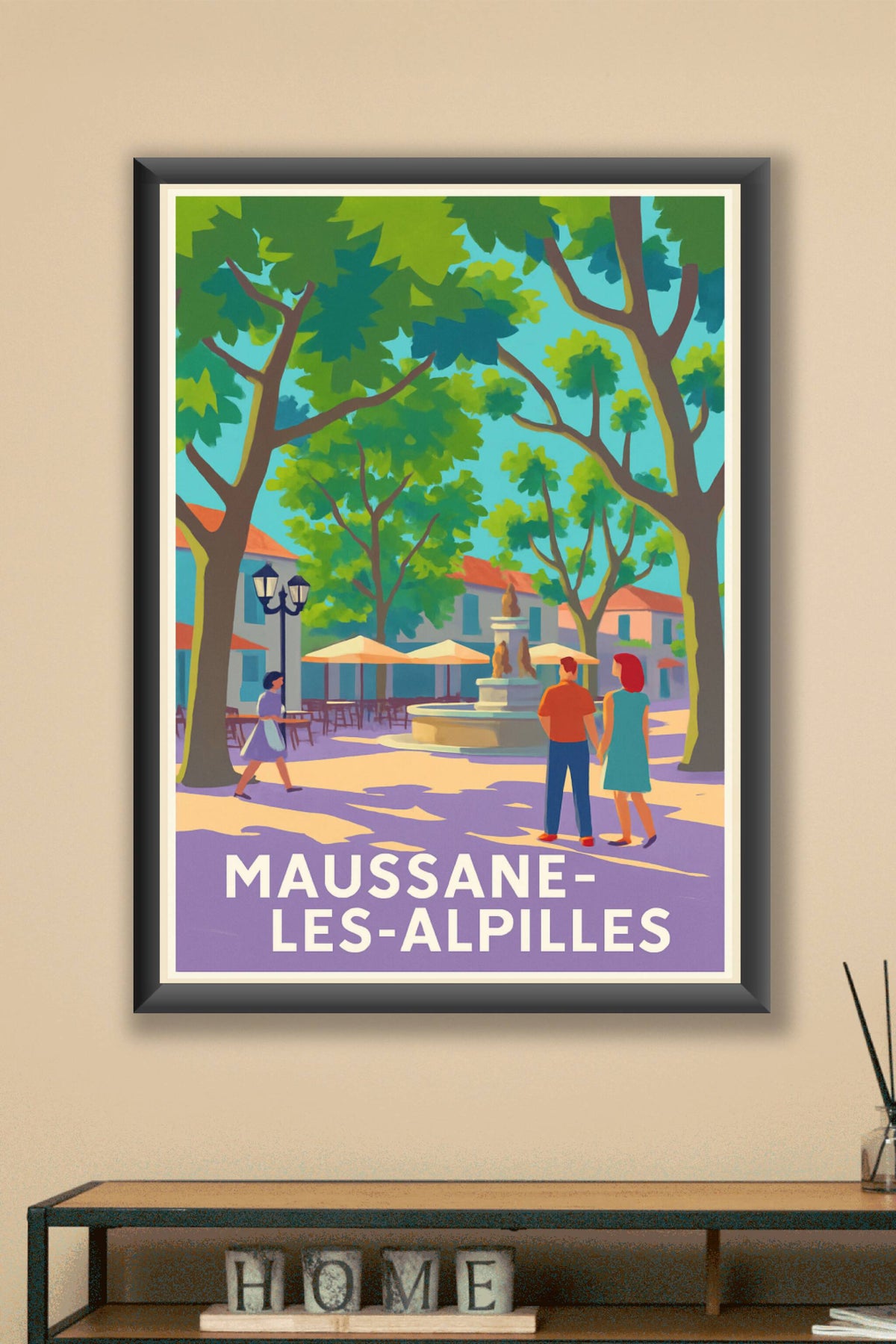 Affiche Maussane-les-Alpilles — Charme et douceur provençale · poster d'art de Maussane-les-Alpilles