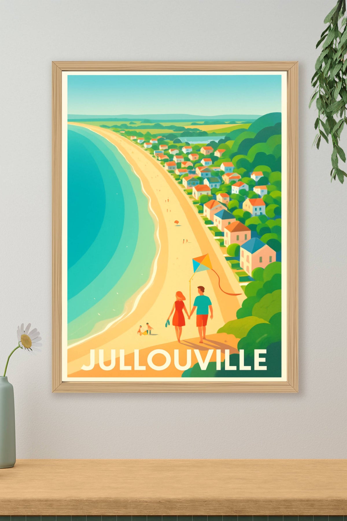 Affiche Jullouville — Douceur et balades en bord de mer · poster d'art de Jullouville