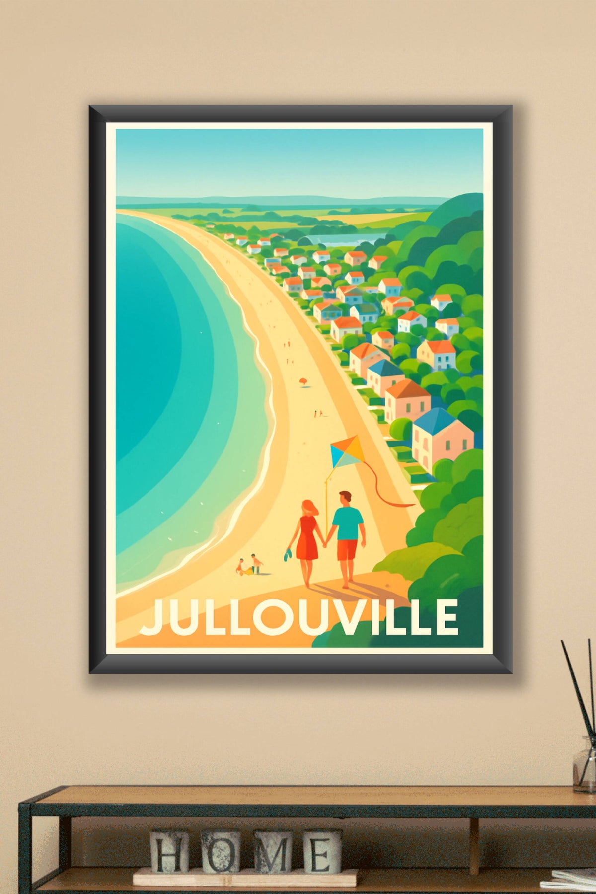 Affiche Jullouville — Douceur et balades en bord de mer · poster d'art de Jullouville