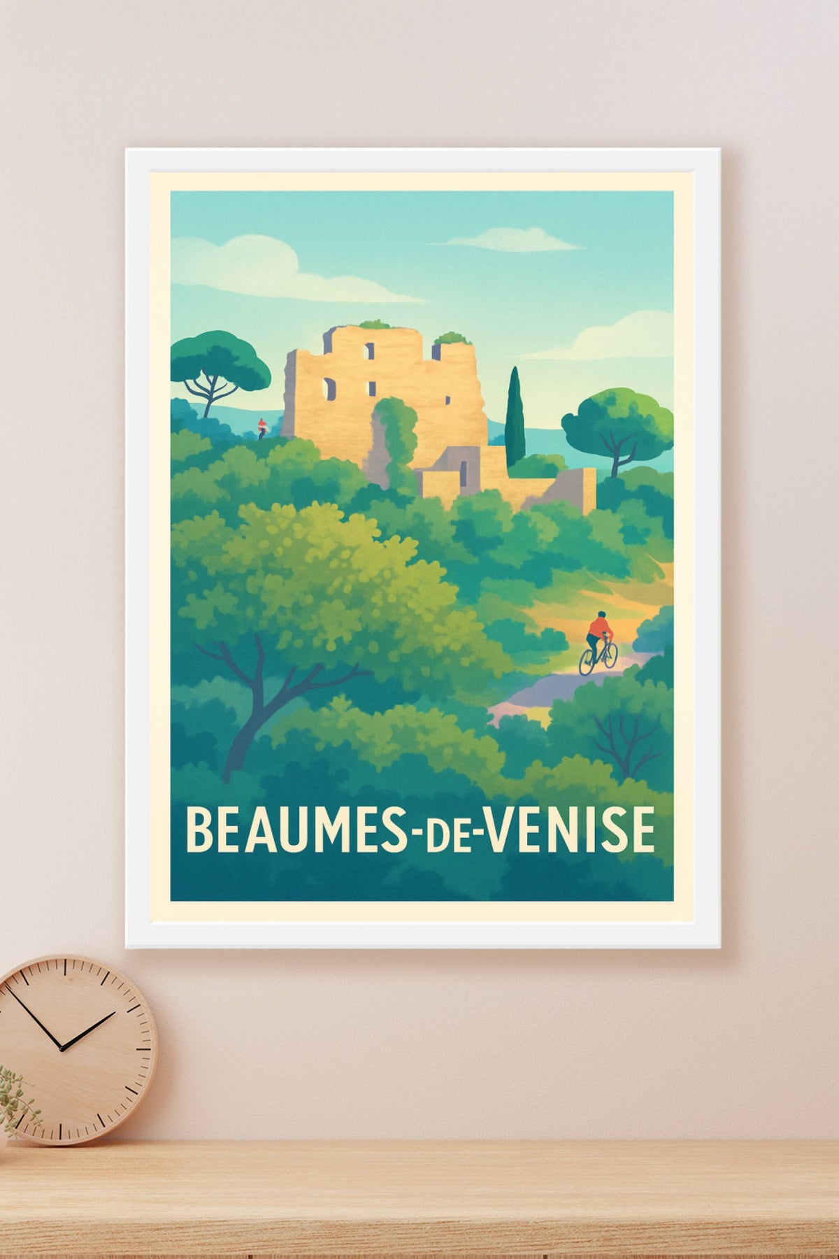 Affiche Beaumes-de-Venise — L'évasion au cœur de la nature provençale · poster d'art de Beaumes-de-Venise