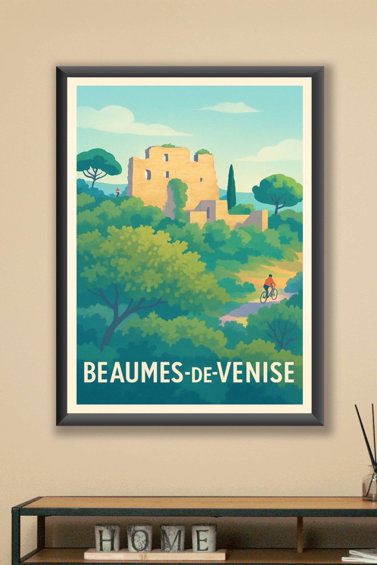 Affiche Beaumes-de-Venise — L'évasion au cœur de la nature provençale · poster d'art de Beaumes-de-Venise