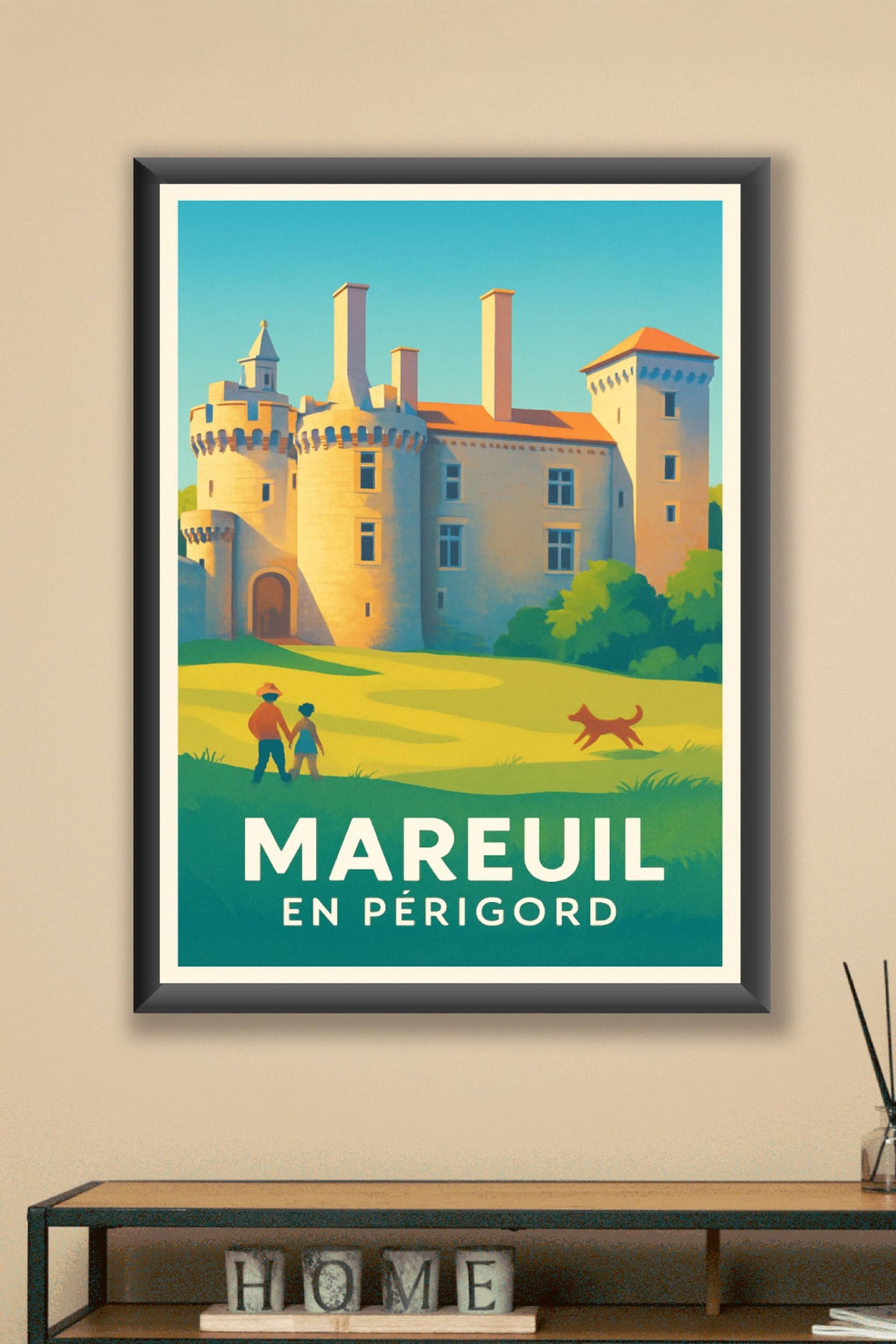 Affiche Mareuil en Périgord — Charme et histoire au cœur du Périgord · poster d'art de Mareuil en Périgord