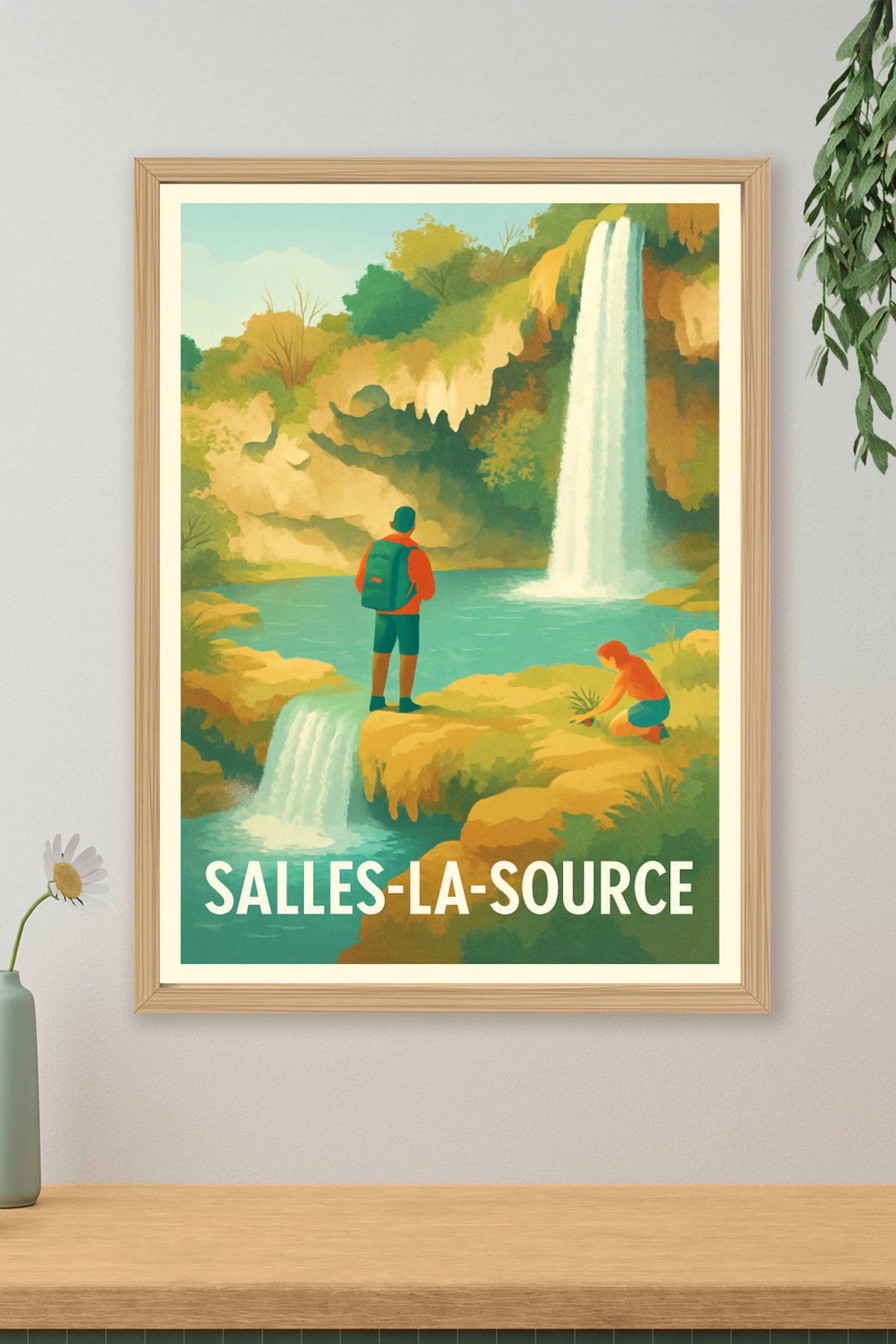 Affiche Salles-la-Source — Évasion Nature et Cascades · poster d'art de Salles-la-Source