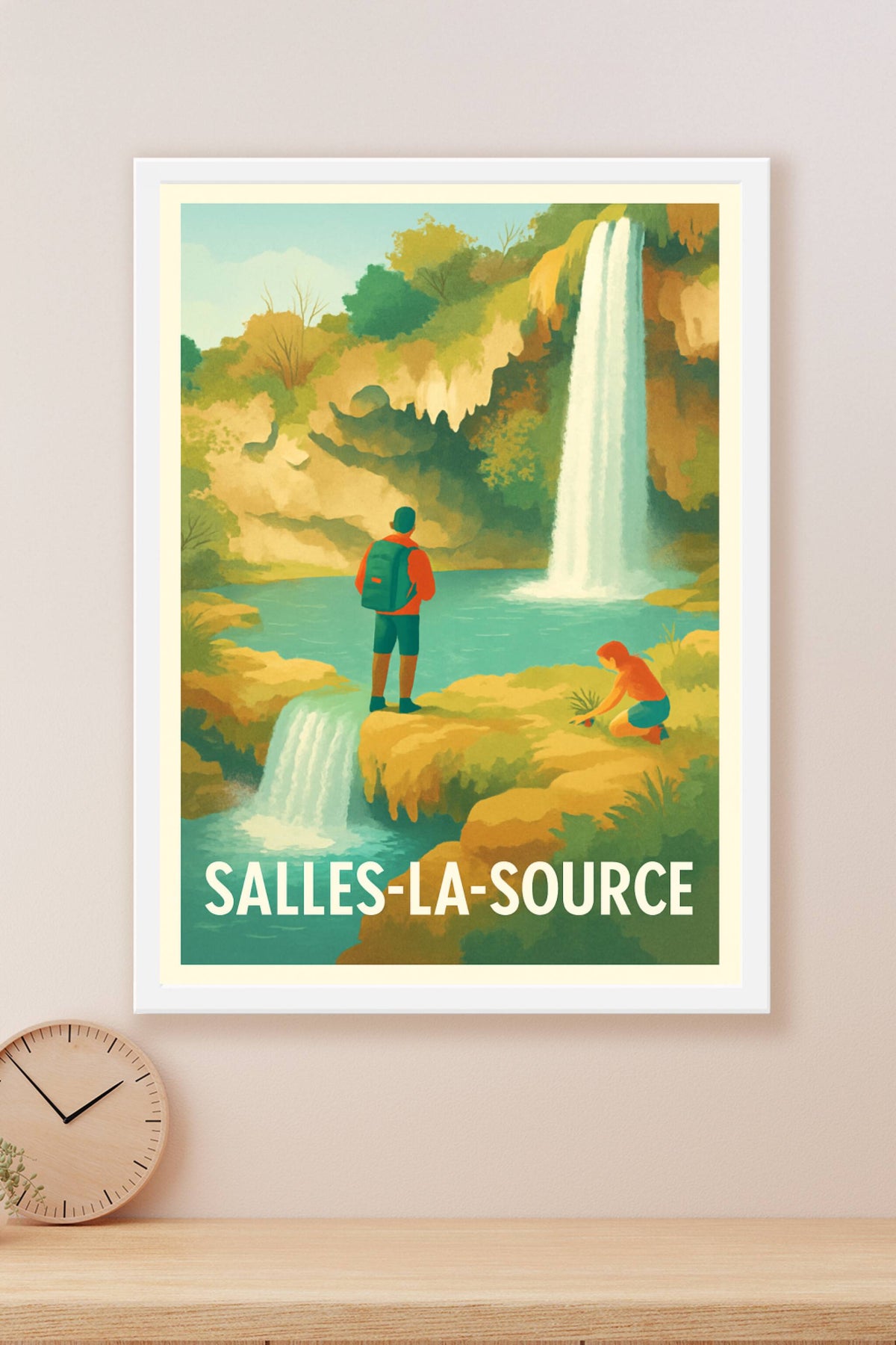 Affiche Salles-la-Source — Évasion Nature et Cascades · poster d'art de Salles-la-Source