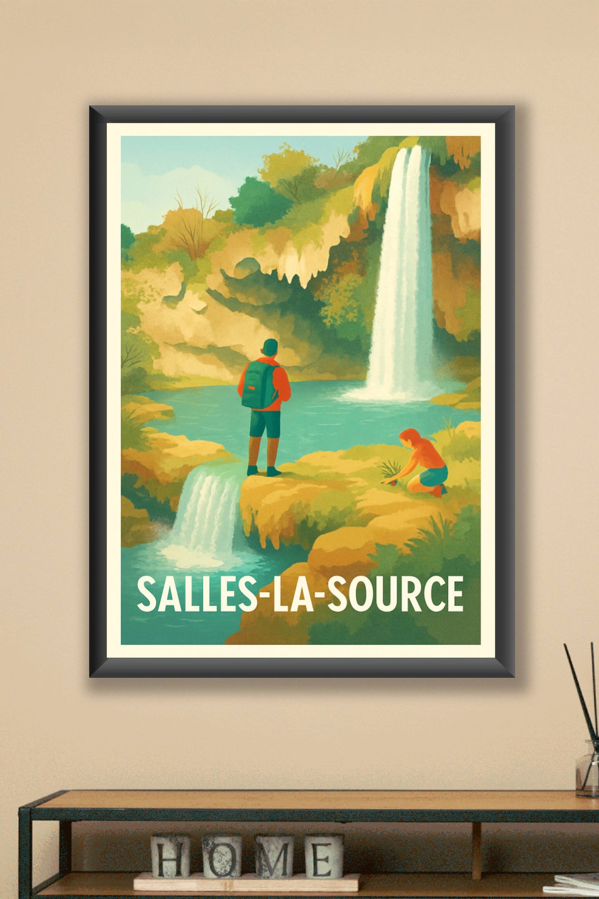 Affiche Salles-la-Source — Évasion Nature et Cascades · poster d'art de Salles-la-Source