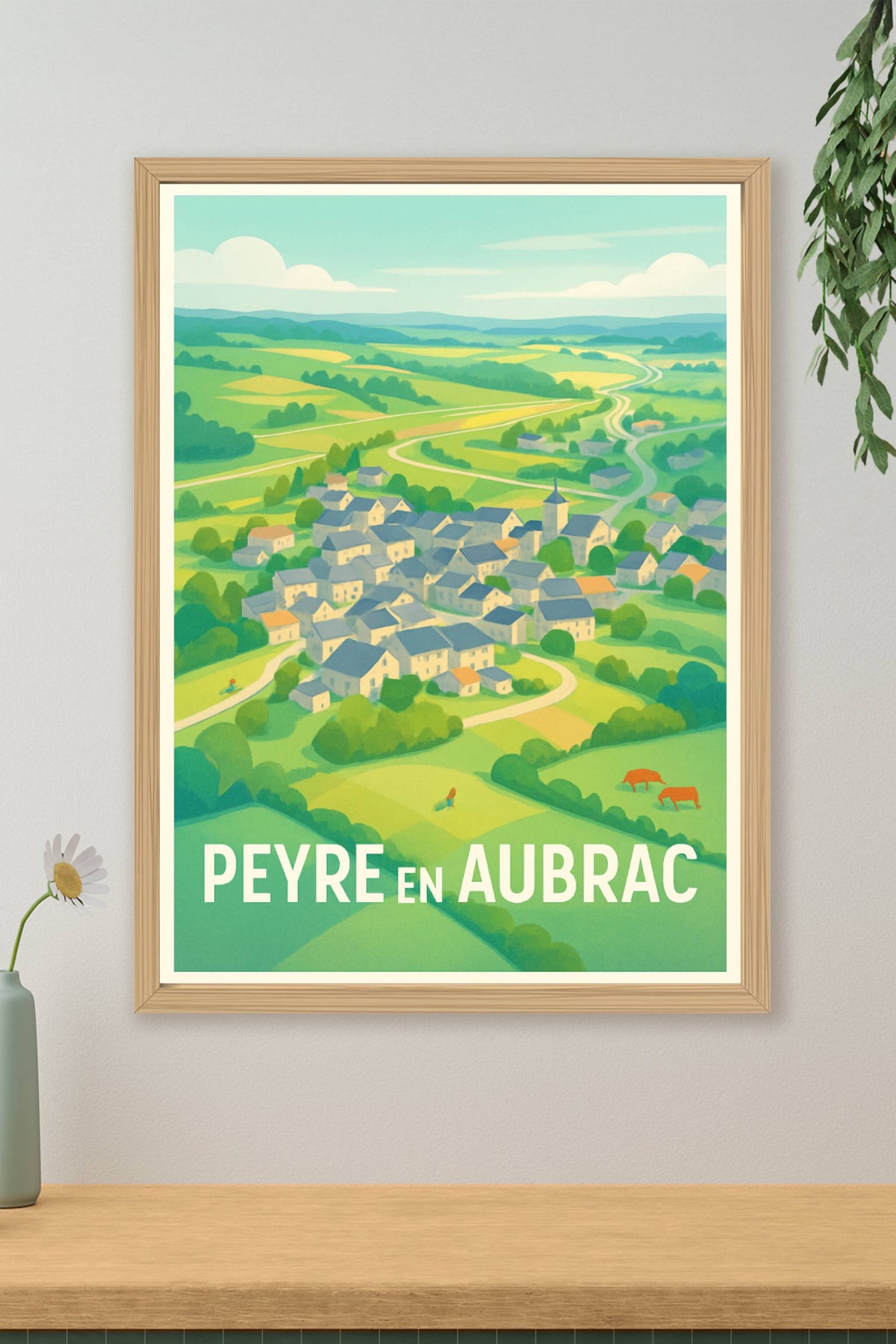 Affiche Peyre en Aubrac — Charme bucolique au cœur de la nature · poster d'art de Peyre en Aubrac