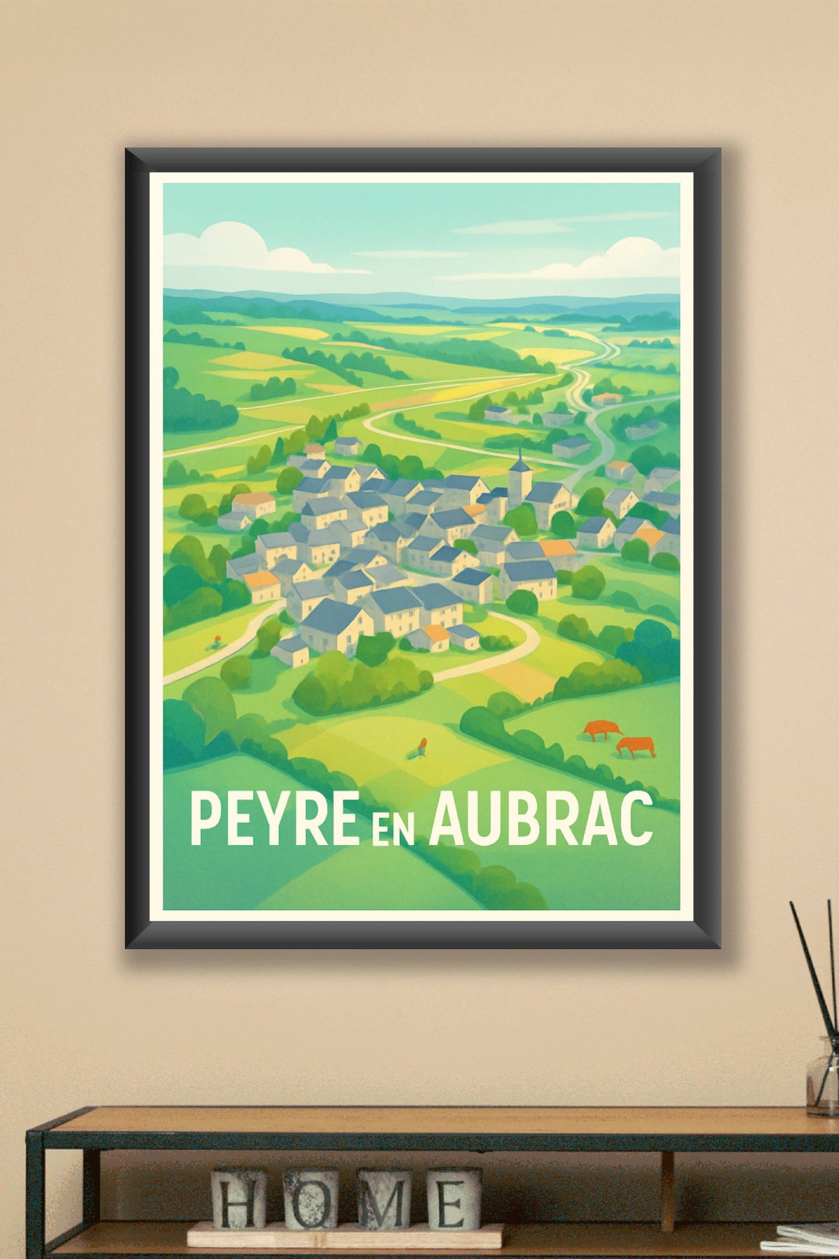 Affiche Peyre en Aubrac — Charme bucolique au cœur de la nature · poster d'art de Peyre en Aubrac