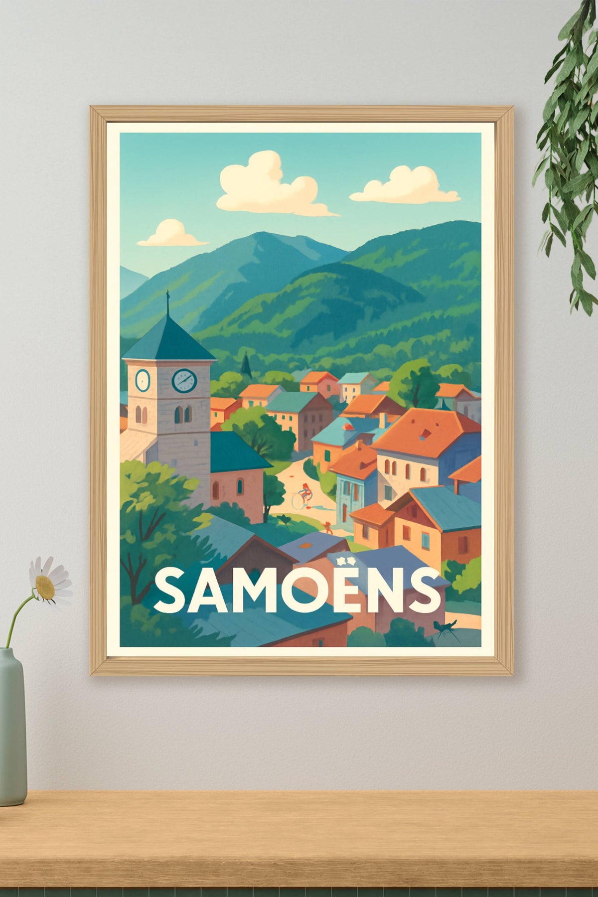 Affiche Samoëns — Charme authentique des montagnes · poster d'art de Samoëns