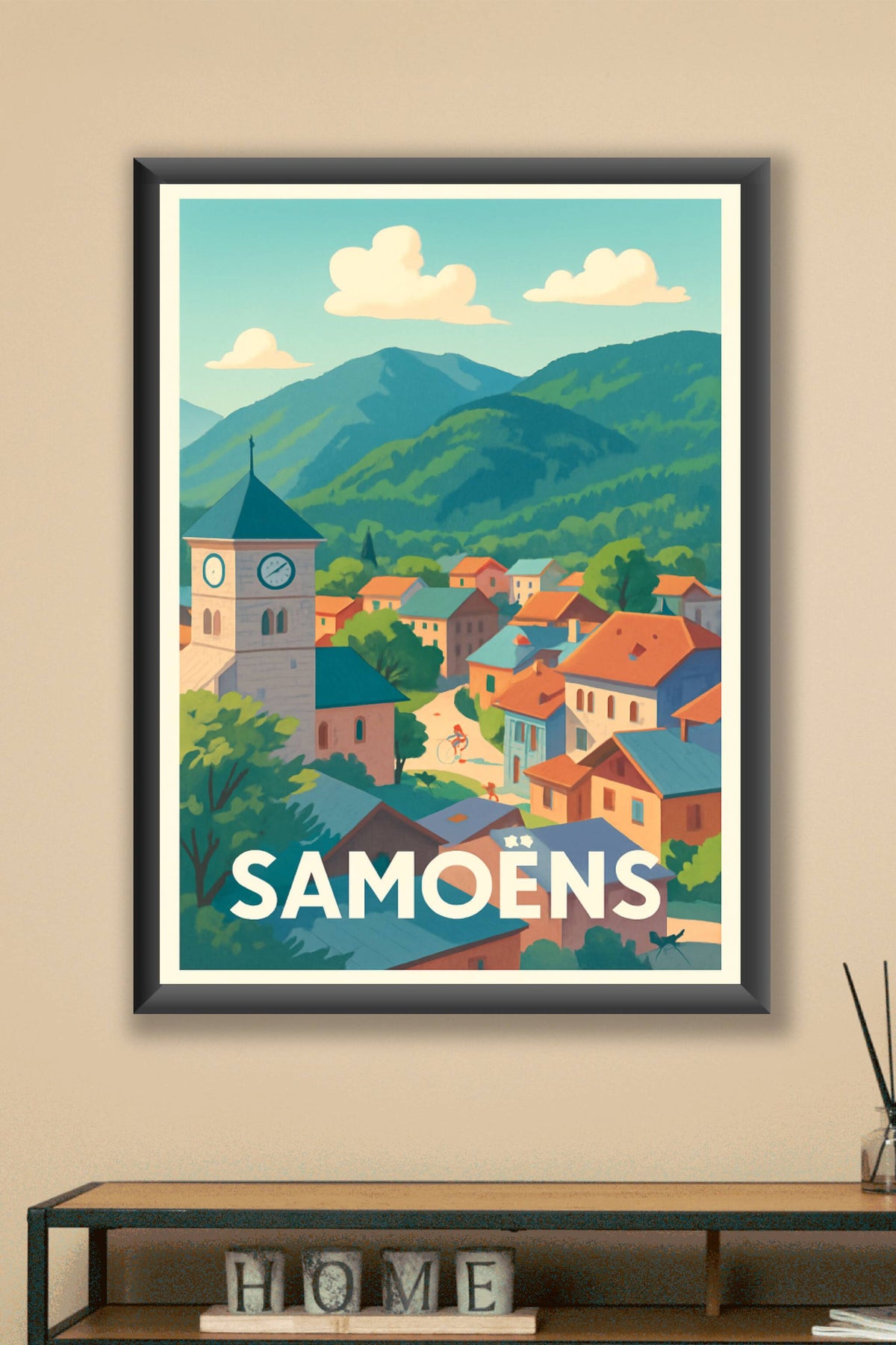 Affiche Samoëns — Charme authentique des montagnes · poster d'art de Samoëns