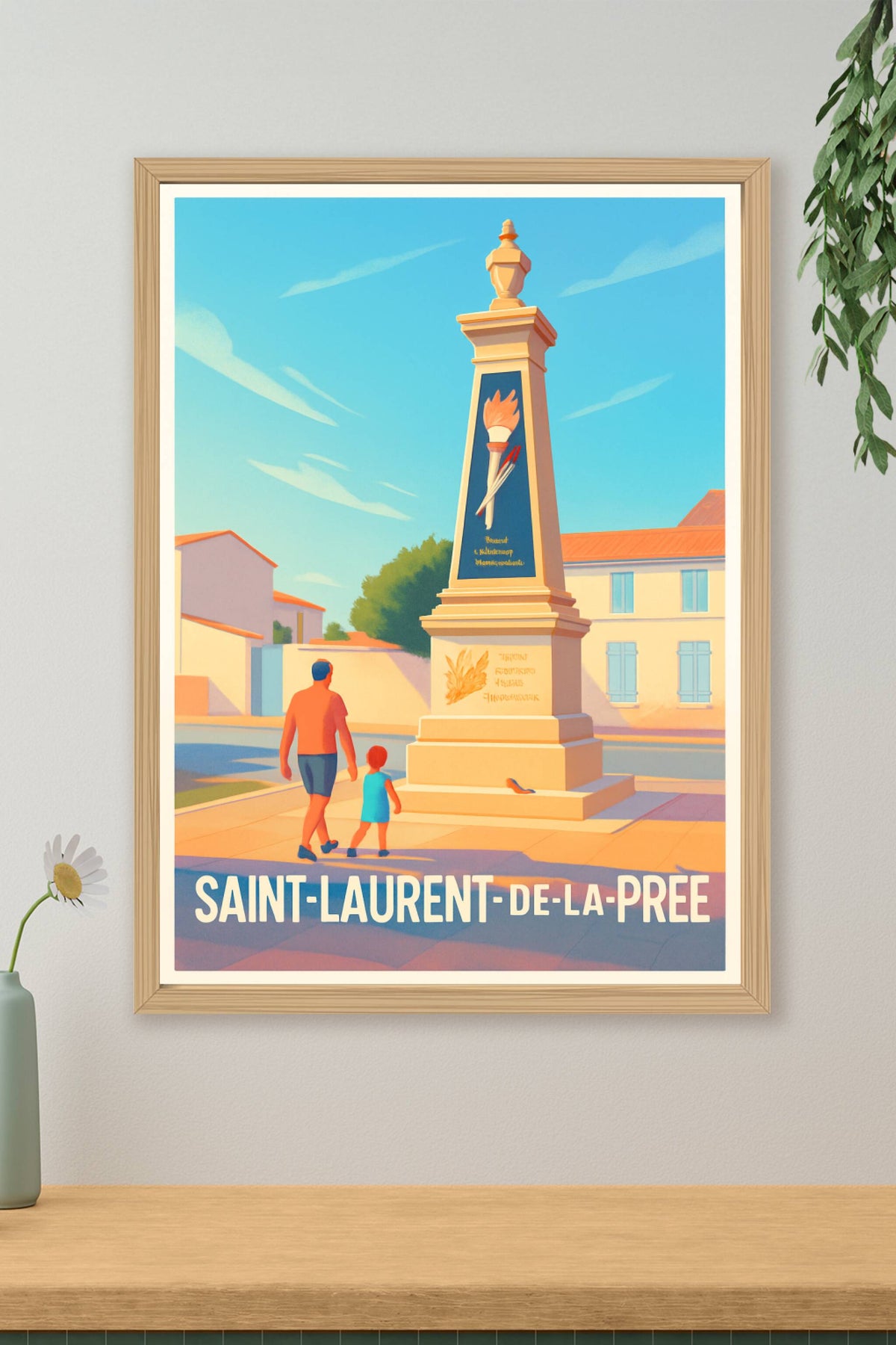 Affiche Saint-Laurent-de-la-Prée — Promenade au Monument historique · poster d'art de Saint-Laurent-de-la-Prée