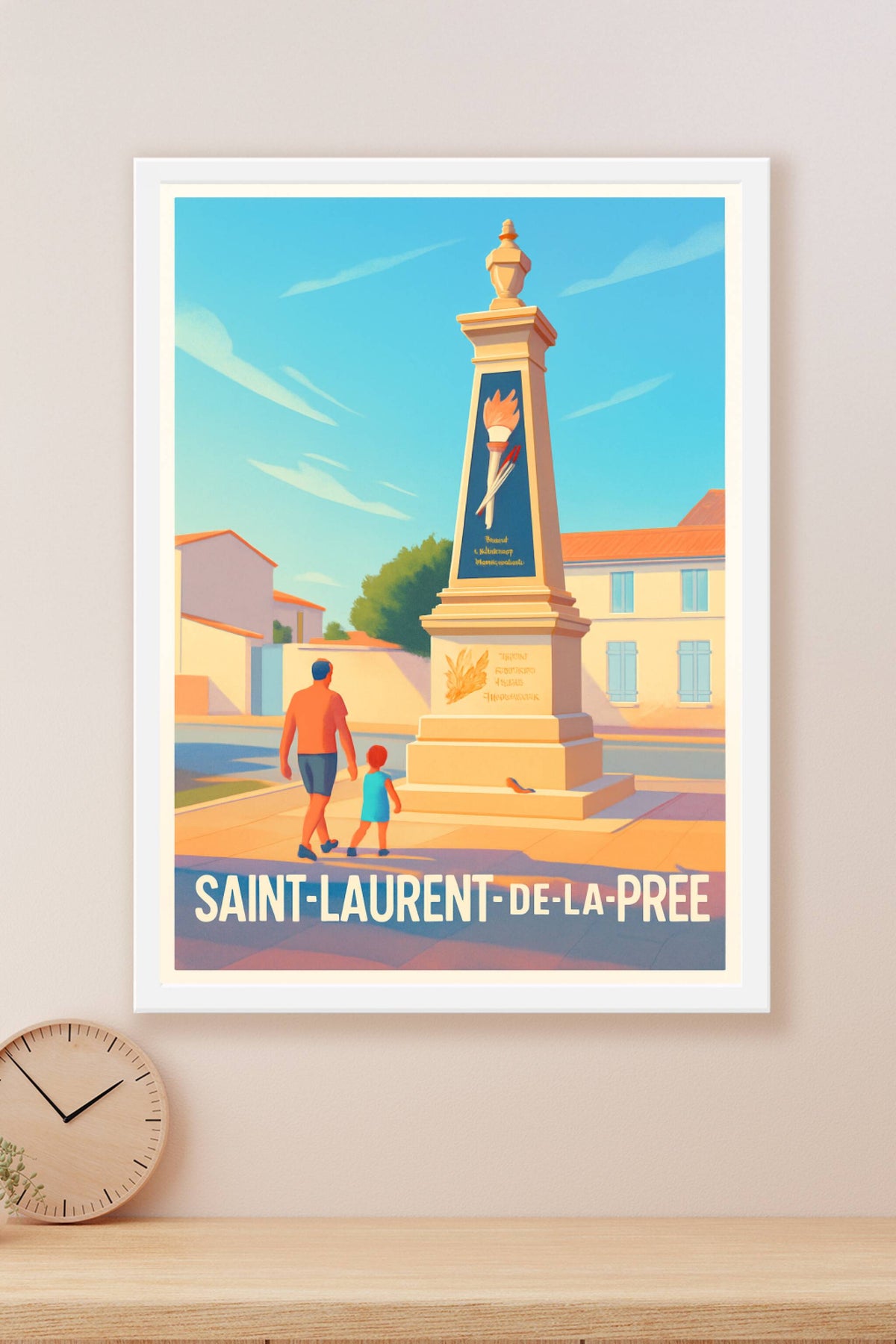 Affiche Saint-Laurent-de-la-Prée — Promenade au Monument historique · poster d'art de Saint-Laurent-de-la-Prée