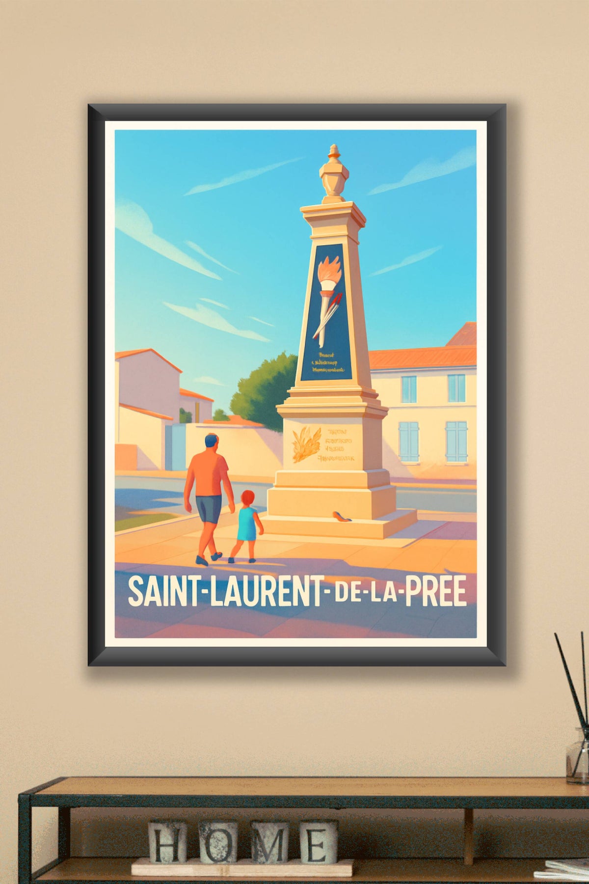 Affiche Saint-Laurent-de-la-Prée — Promenade au Monument historique · poster d'art de Saint-Laurent-de-la-Prée