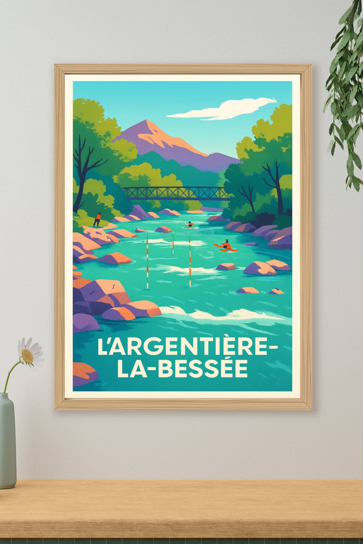 Affiche L'Argentière-la-Bessée — Nature et aventures en montagne · poster d'art de L'Argentière-la-Bessée