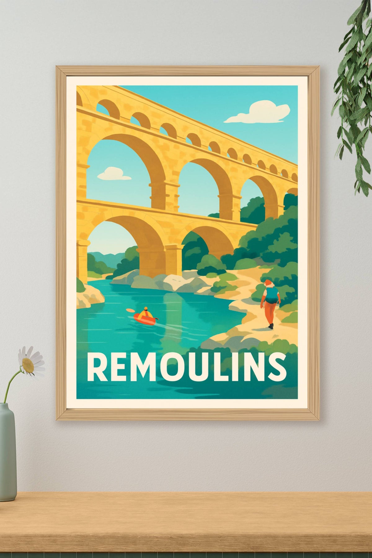 Affiche Remoulins — Évasion naturelle et patrimoine historique · poster d'art de Remoulins