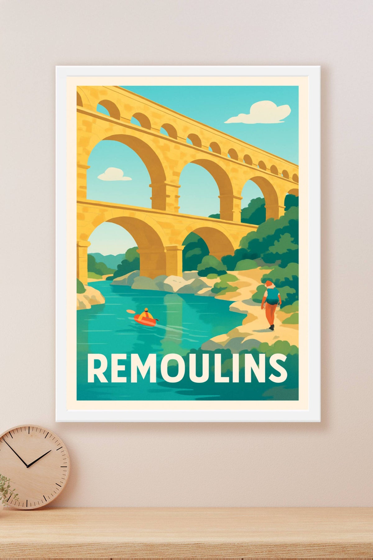 Affiche Remoulins — Évasion naturelle et patrimoine historique · poster d'art de Remoulins