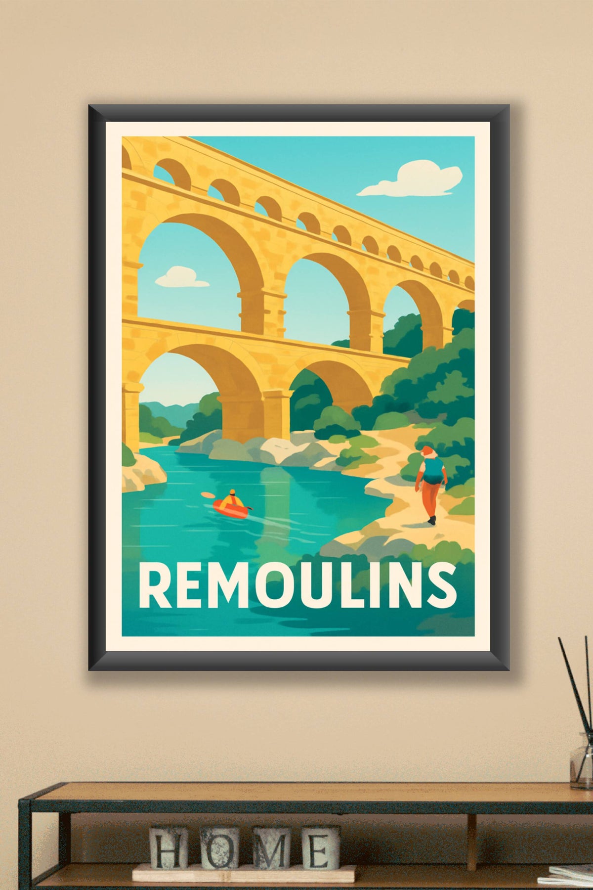 Affiche Remoulins — Évasion naturelle et patrimoine historique · poster d'art de Remoulins