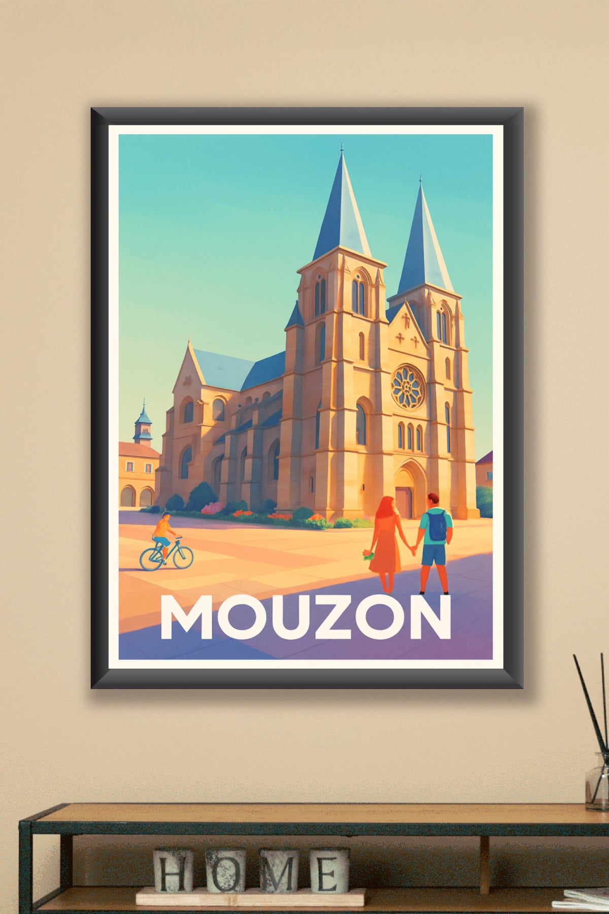 Affiche Mouzon — Charme historique et romantisme au cœur de la ville · poster d'art de Mouzon