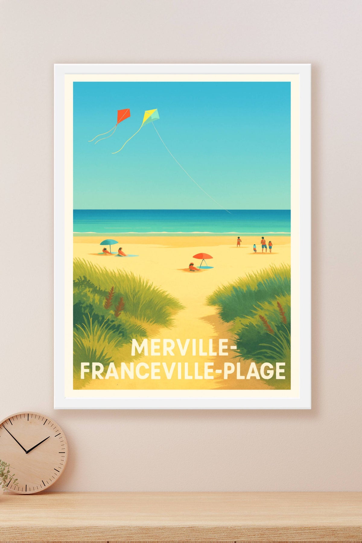 Affiche Merville-Franceville-Plage — Douceur et vacances au bord de l'eau · poster d'art de Merville-Franceville-Plage