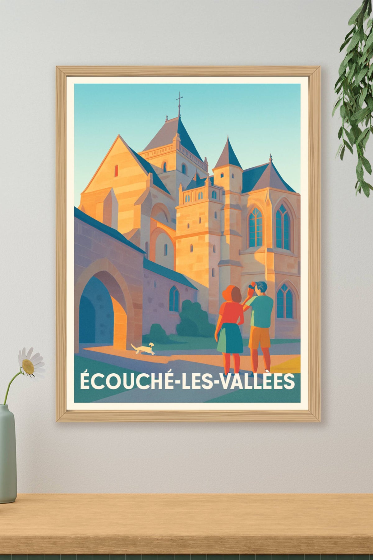 Affiche Écouché-les-Vallées — Un voyage architectural au cœur de la Normandie · poster d'art de Écouché-les-Vallées