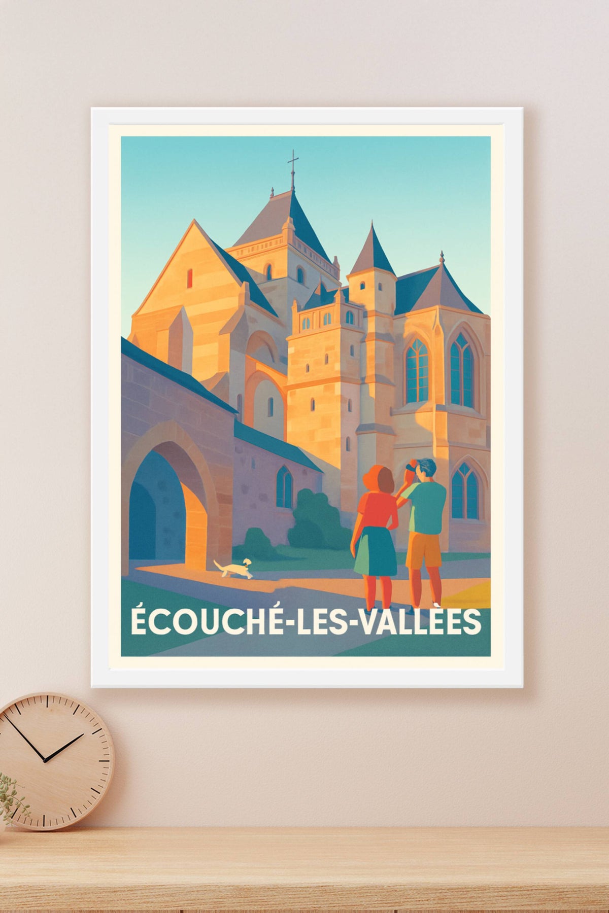 Affiche Écouché-les-Vallées — Un voyage architectural au cœur de la Normandie · poster d'art de Écouché-les-Vallées