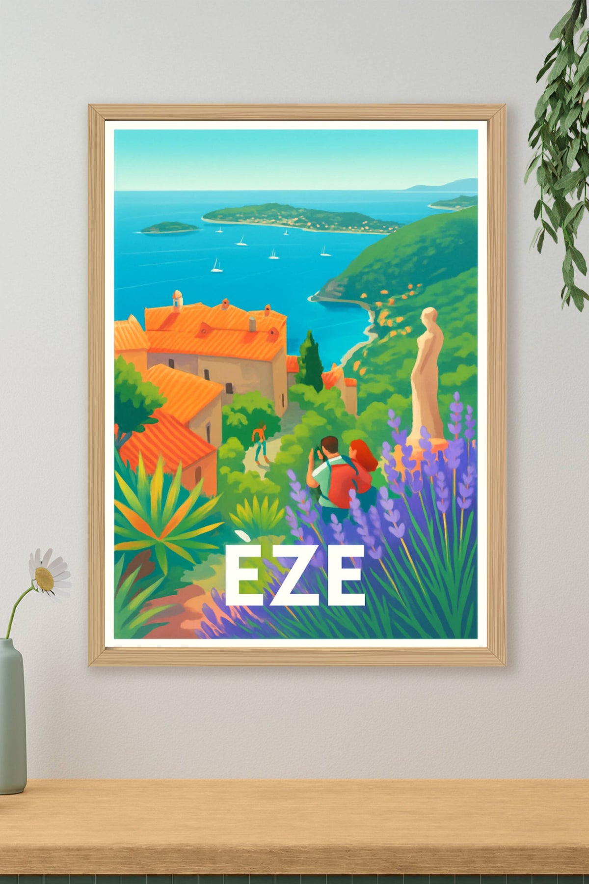 Affiche Èze — Escapade méditerranéenne entre mer et lavande · poster d'art de Èze
