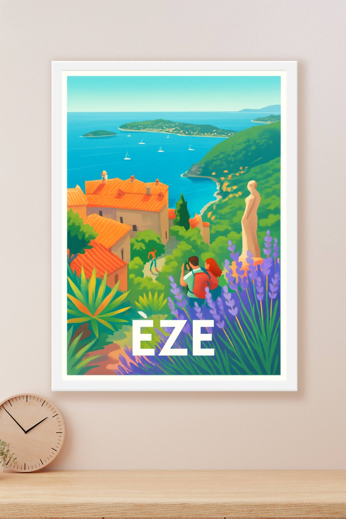 Affiche Èze — Escapade méditerranéenne entre mer et lavande · poster d'art de Èze