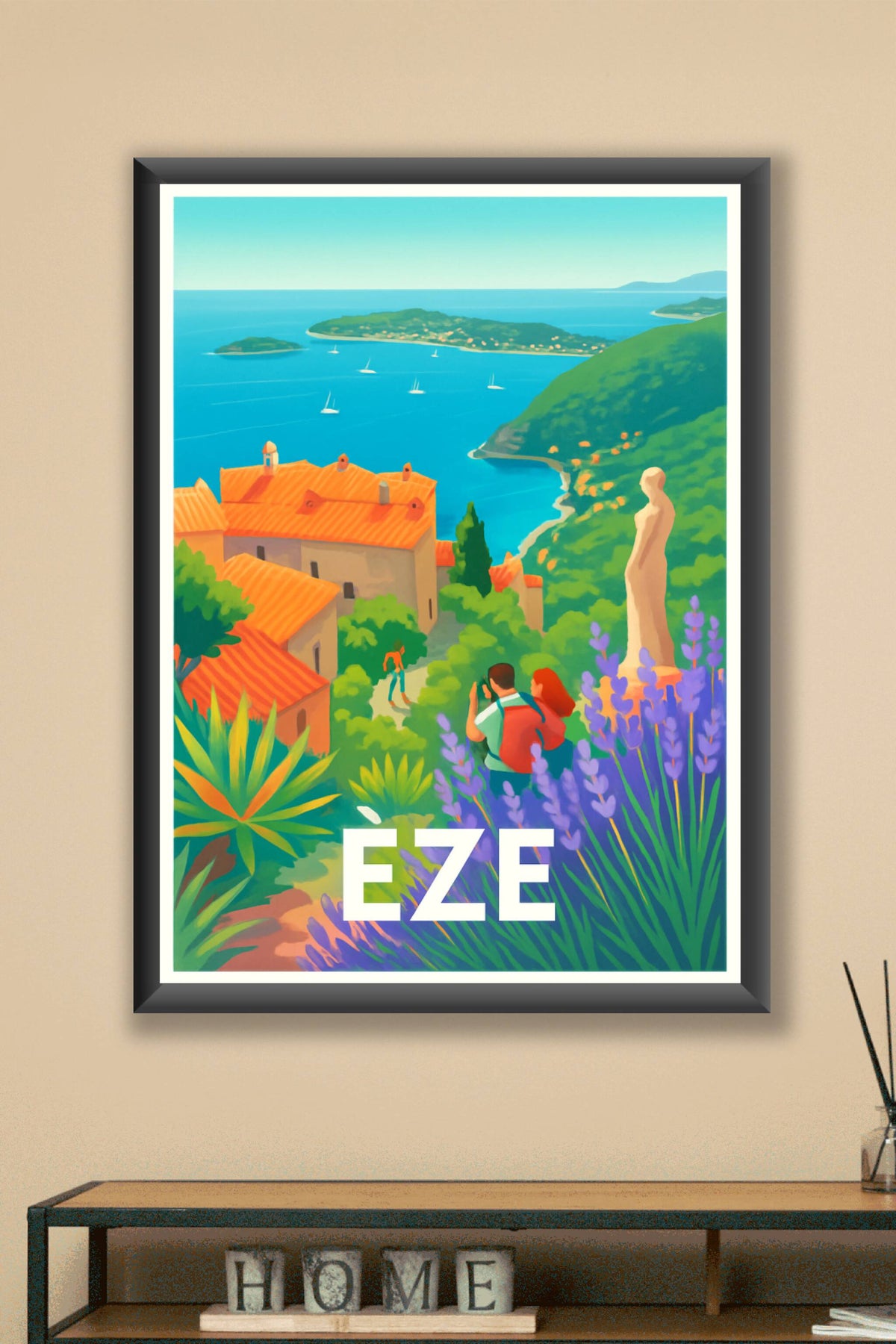 Affiche Èze — Escapade méditerranéenne entre mer et lavande · poster d'art de Èze