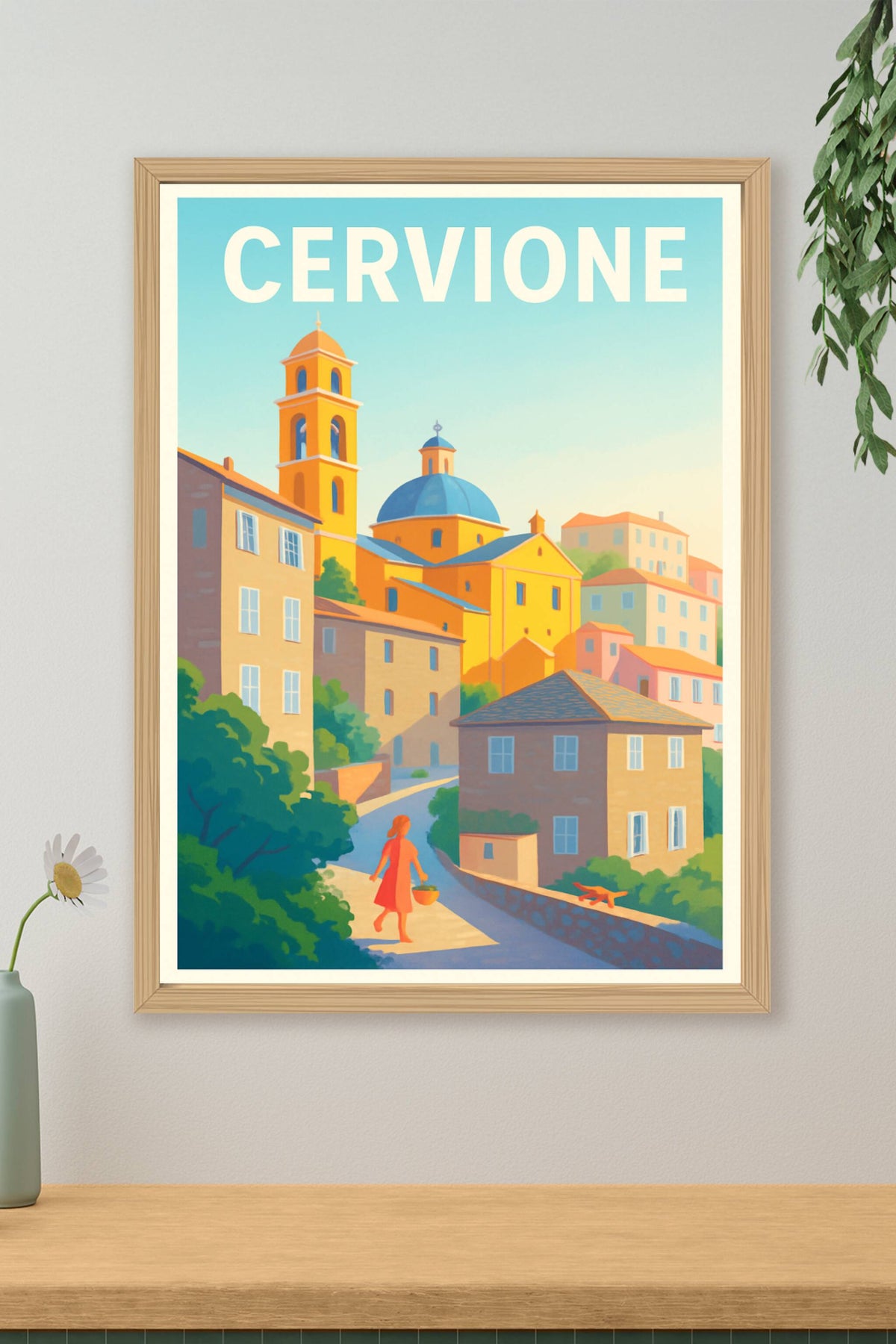 Affiche Cervione — Lumières chaudes au cœur de la Corse · poster d'art de Cervione