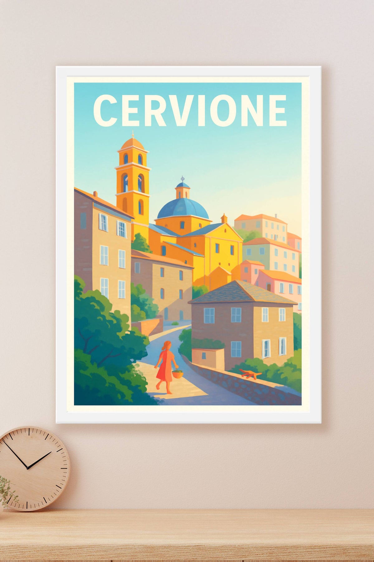 Affiche Cervione — Lumières chaudes au cœur de la Corse · poster d'art de Cervione