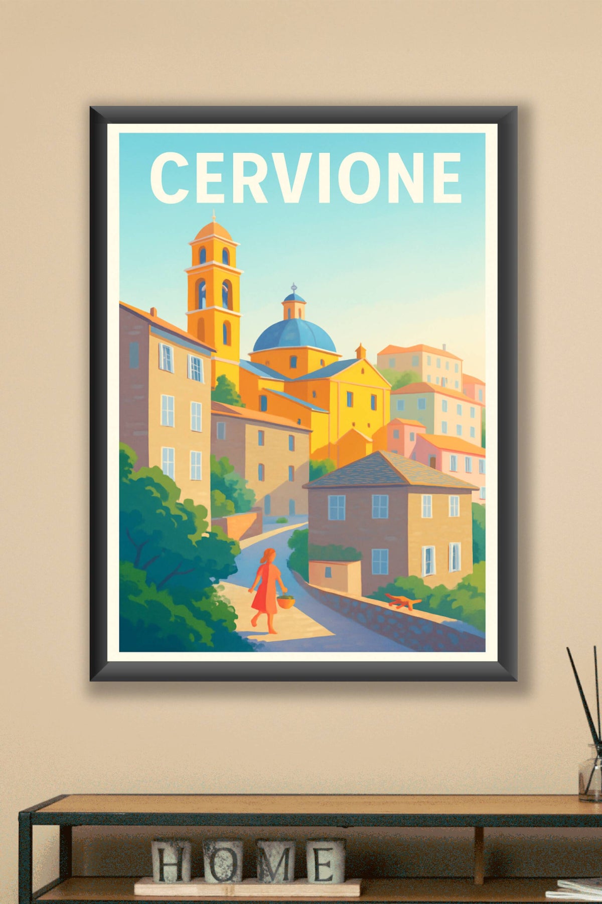 Affiche Cervione — Lumières chaudes au cœur de la Corse · poster d'art de Cervione