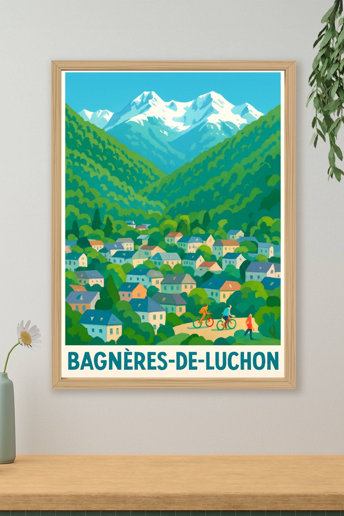 Affiche Bagnères-de-Luchon — L'escapade alpine pleine de vie · poster d'art de Bagnères-de-Luchon