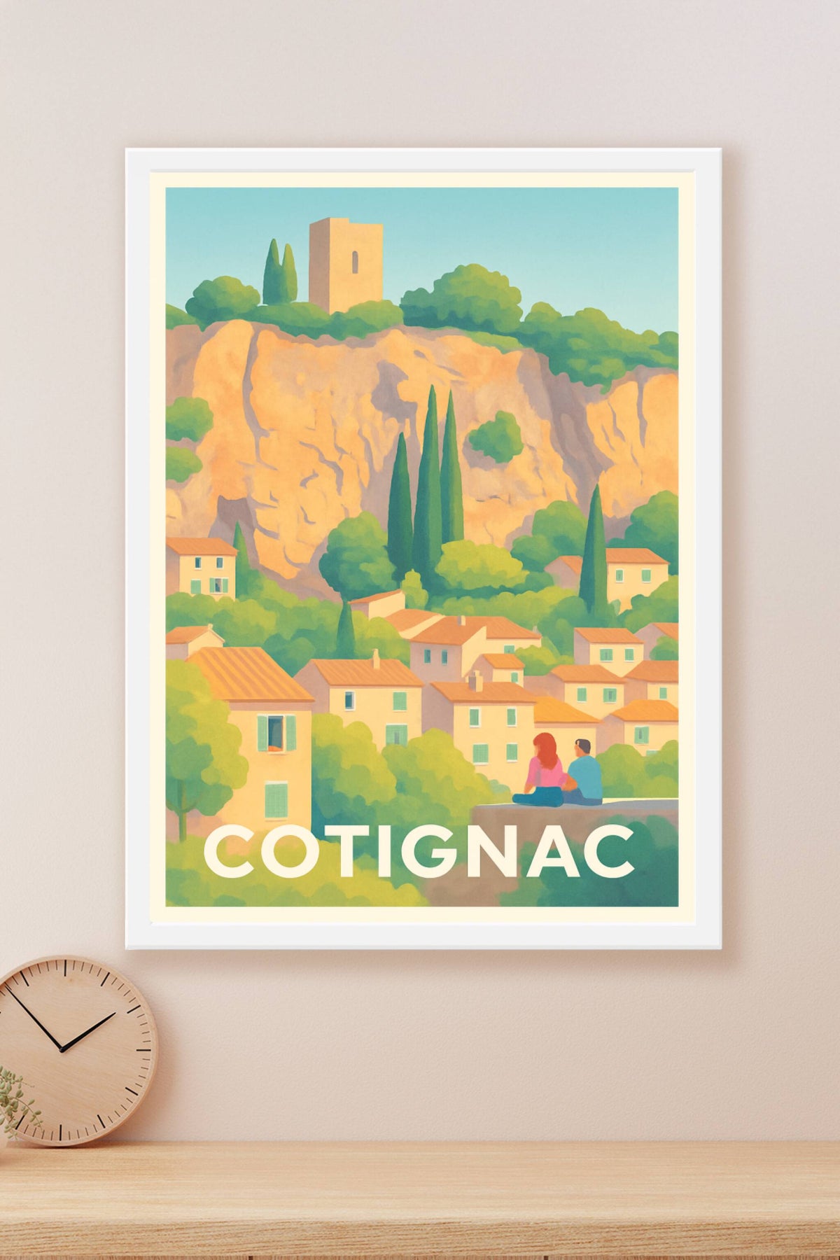 Affiche Cotignac — Charme Provençal au cœur de la nature · poster d'art de Cotignac