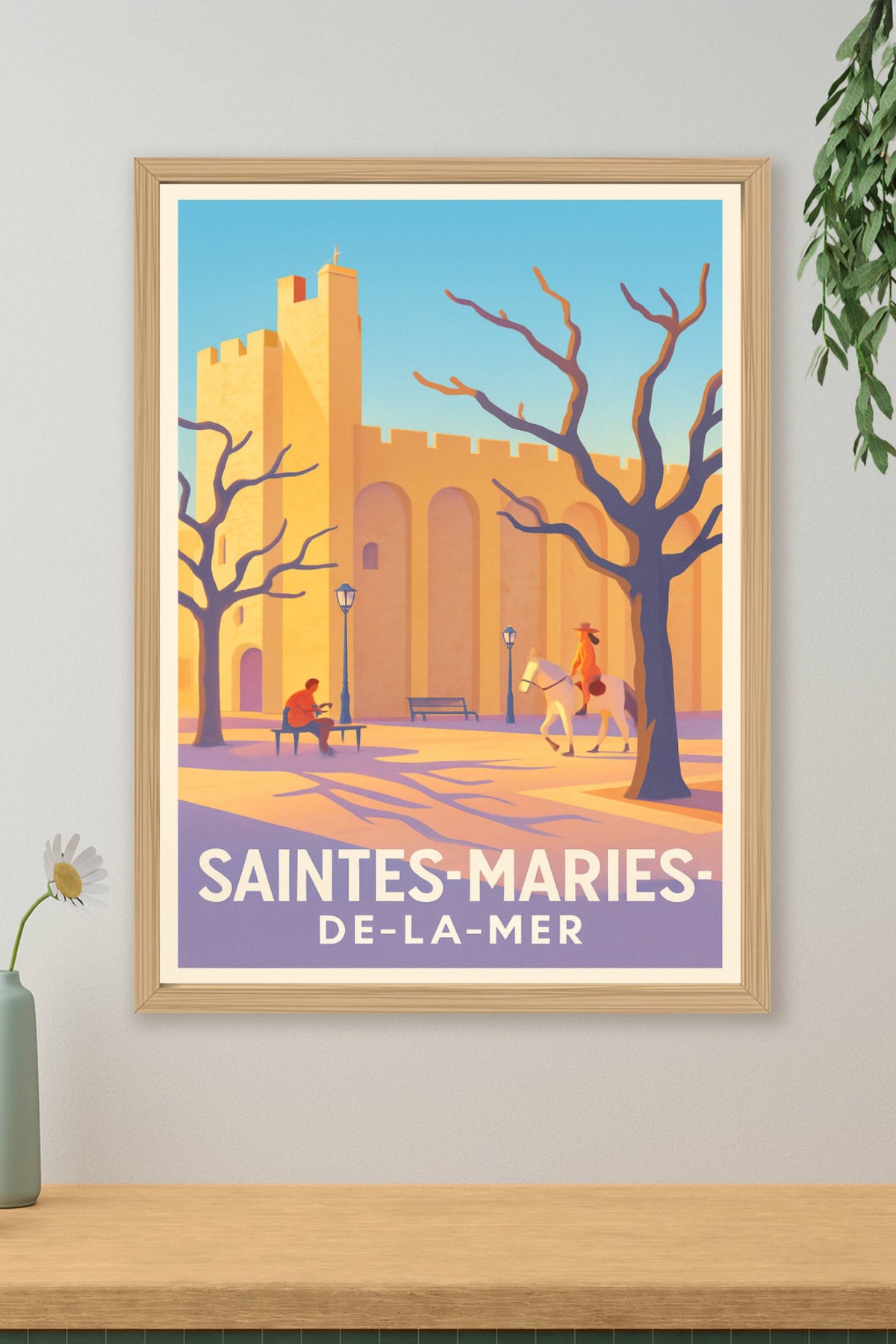 Affiche Saintes-Maries-de-la-Mer — L'âme provençale en lumière douce · poster d'art de Saintes-Maries-de-la-Mer