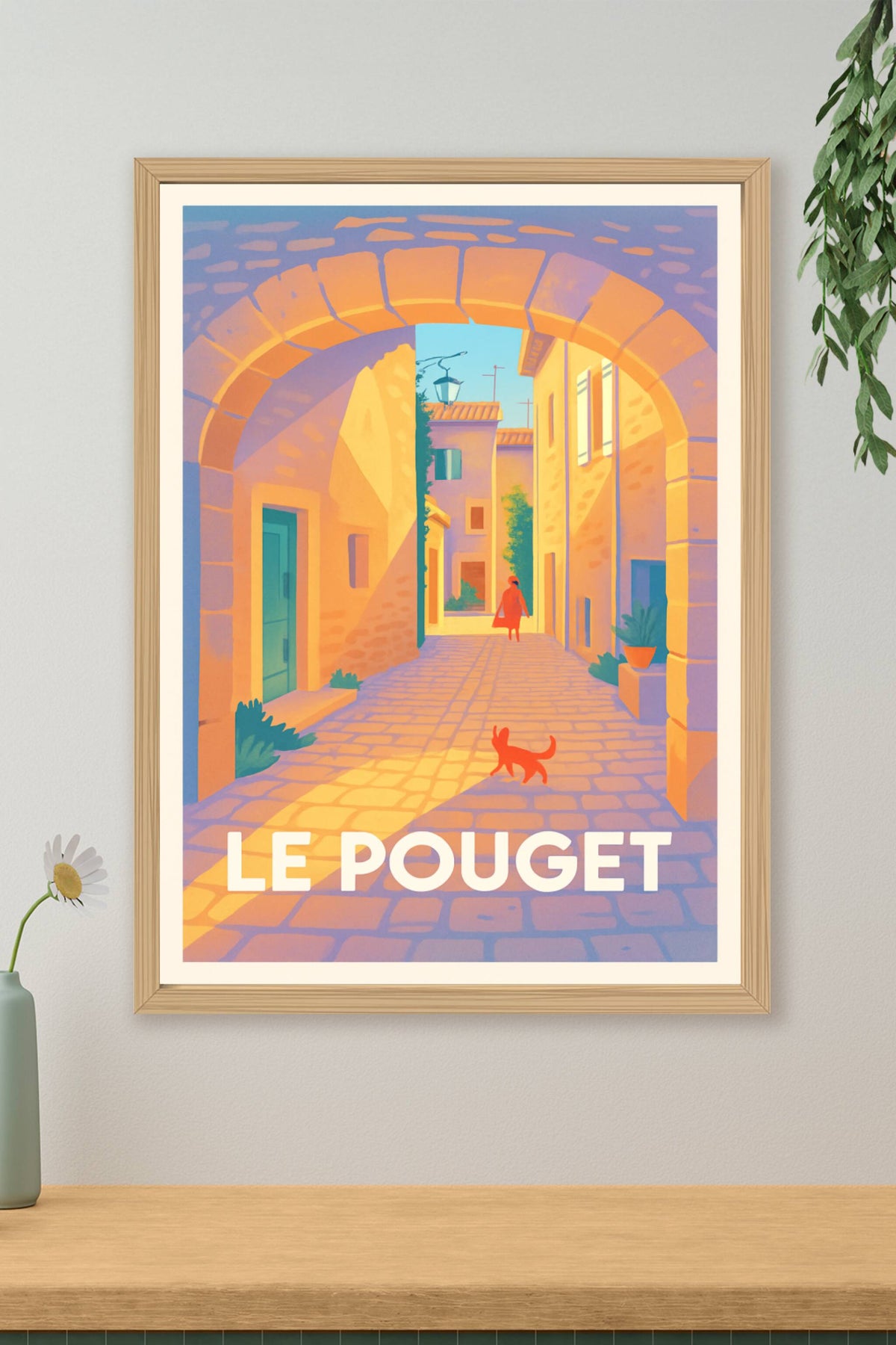 Affiche Le Pouget — Charme authentique et lumière dorée · poster d'art de Le Pouget