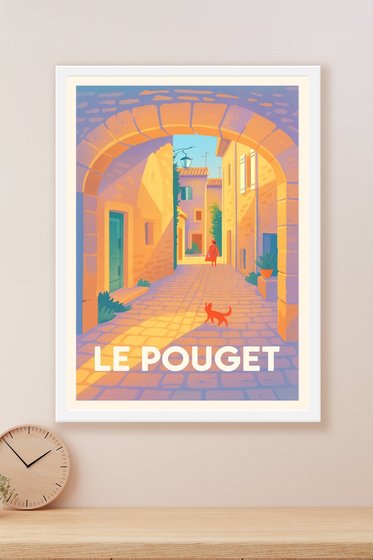 Affiche Le Pouget — Charme authentique et lumière dorée · poster d'art de Le Pouget