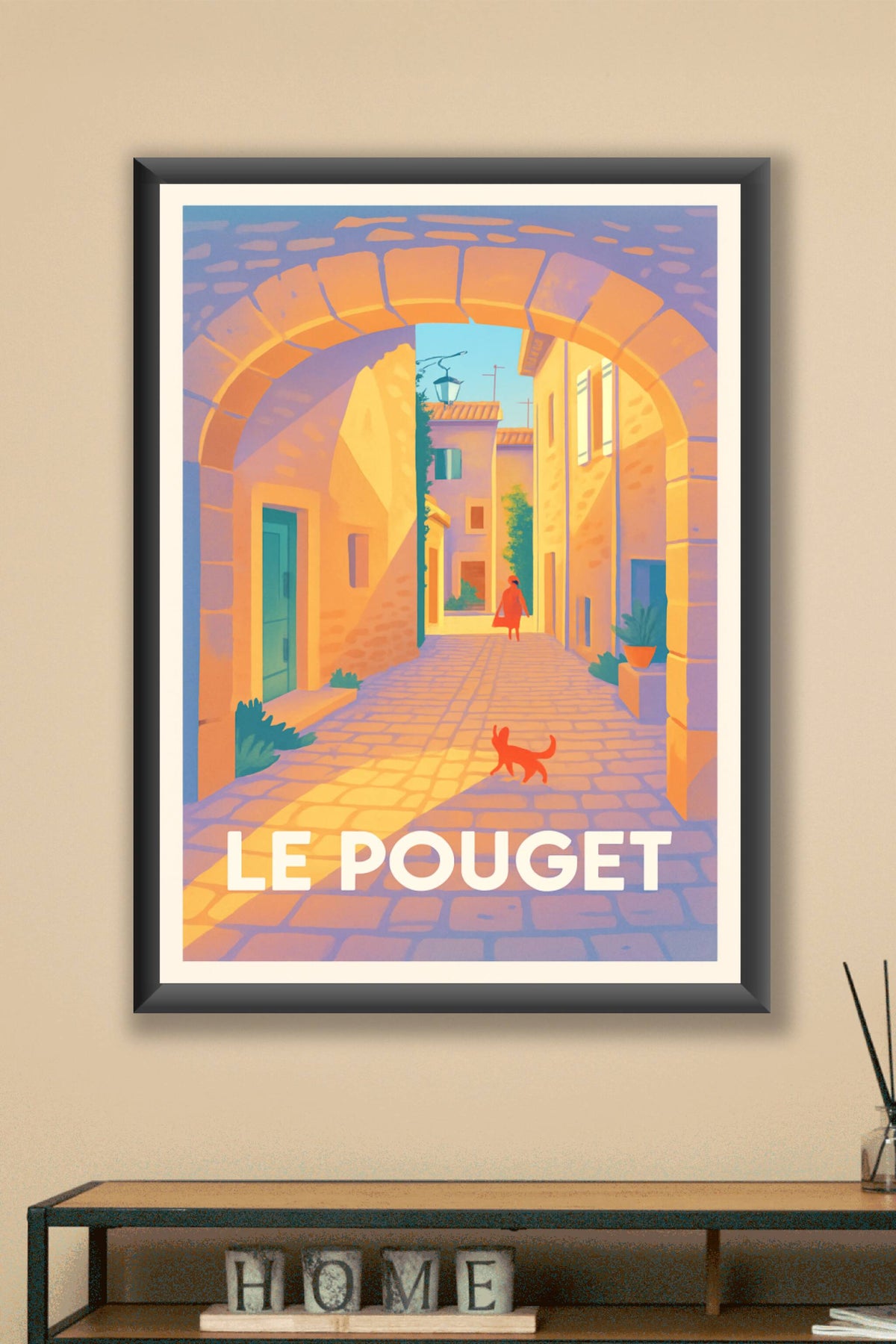 Affiche Le Pouget — Charme authentique et lumière dorée · poster d'art de Le Pouget