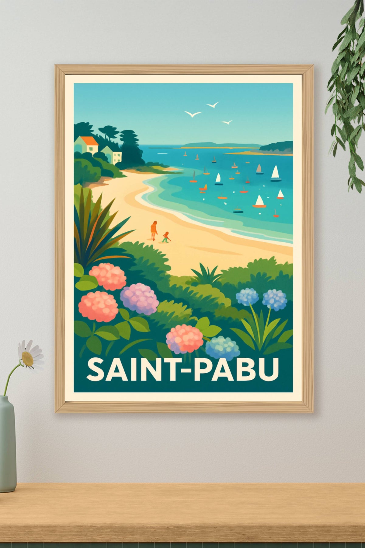 Affiche Saint-Pabu — Évasion et douceur en bord de mer · poster d'art de Saint-Pabu