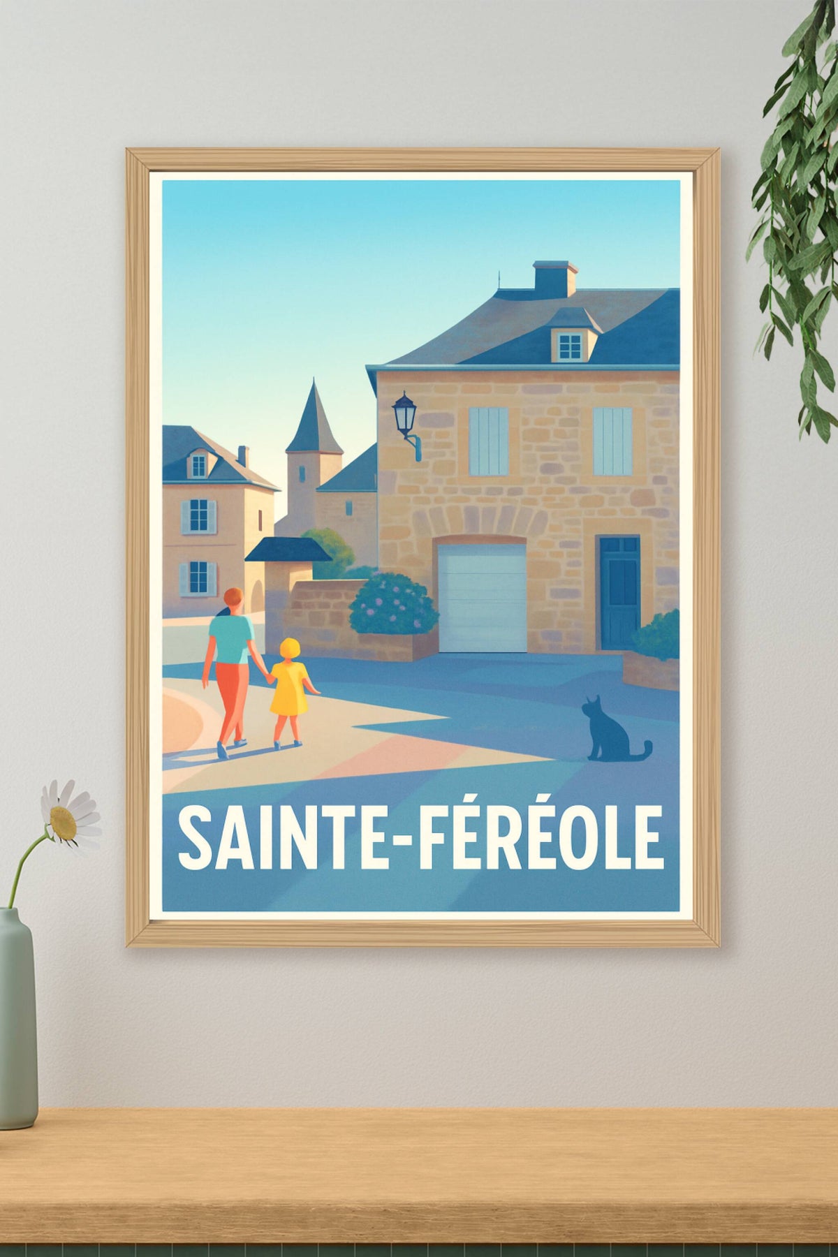 Affiche Sainte-Féréole — Promenade paisible au cœur du village · poster d'art de Sainte-Féréole