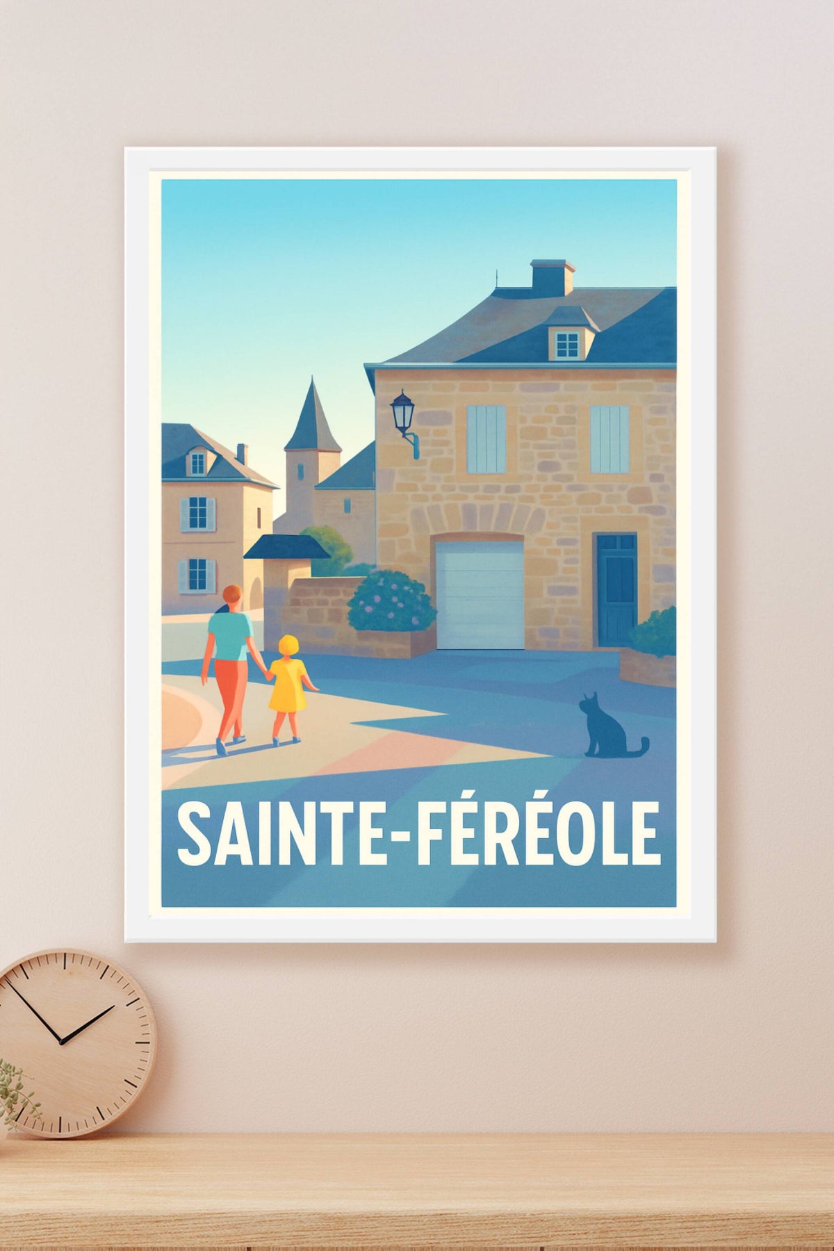 Affiche Sainte-Féréole — Promenade paisible au cœur du village · poster d'art de Sainte-Féréole