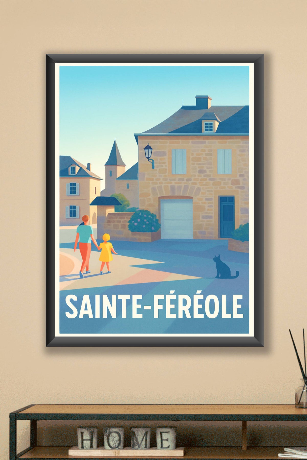Affiche Sainte-Féréole — Promenade paisible au cœur du village · poster d'art de Sainte-Féréole