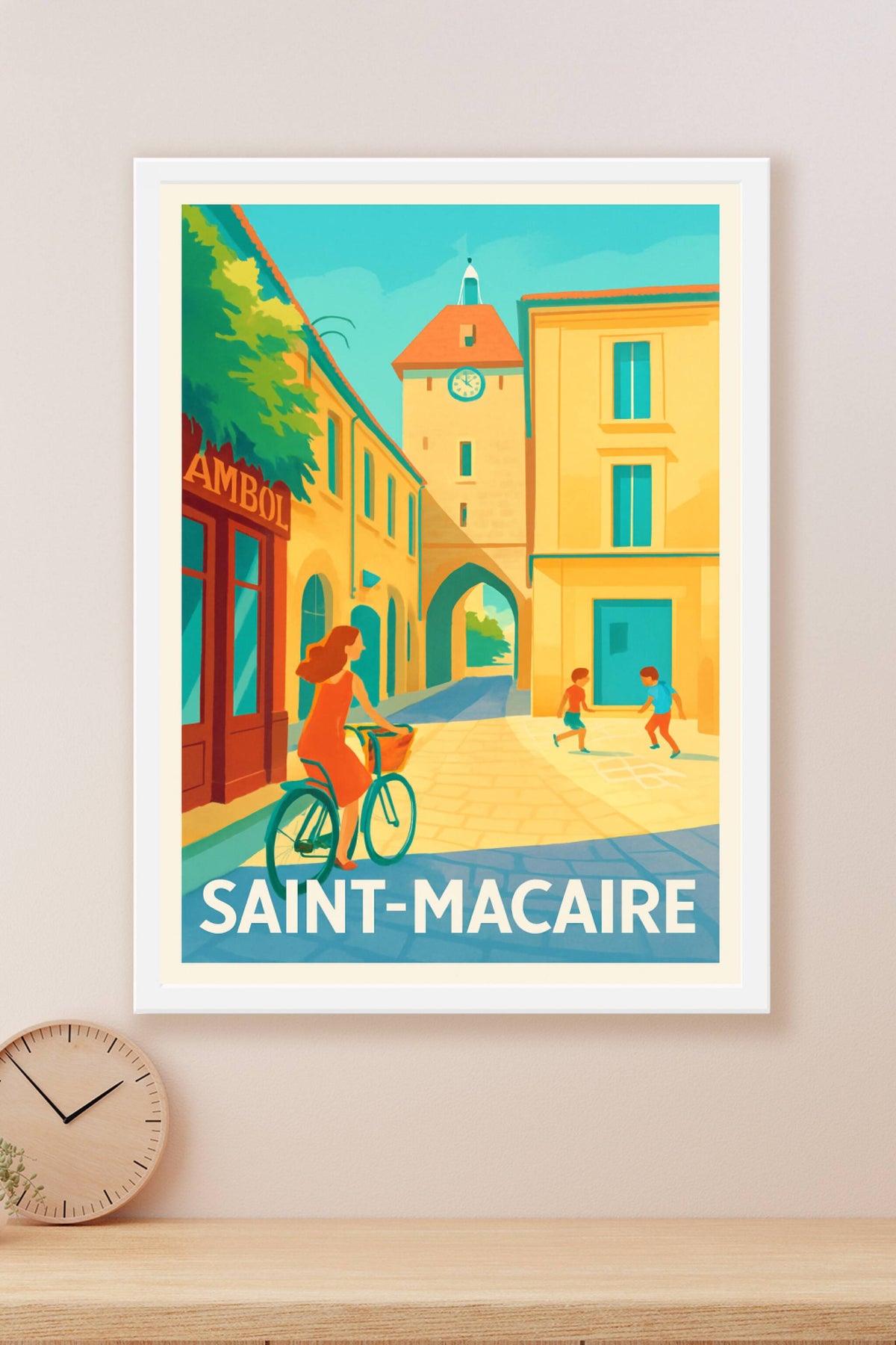 Affiche Saint-Macaire — Charme et sérénité au cœur de la ville · poster d'art de Saint-Macaire