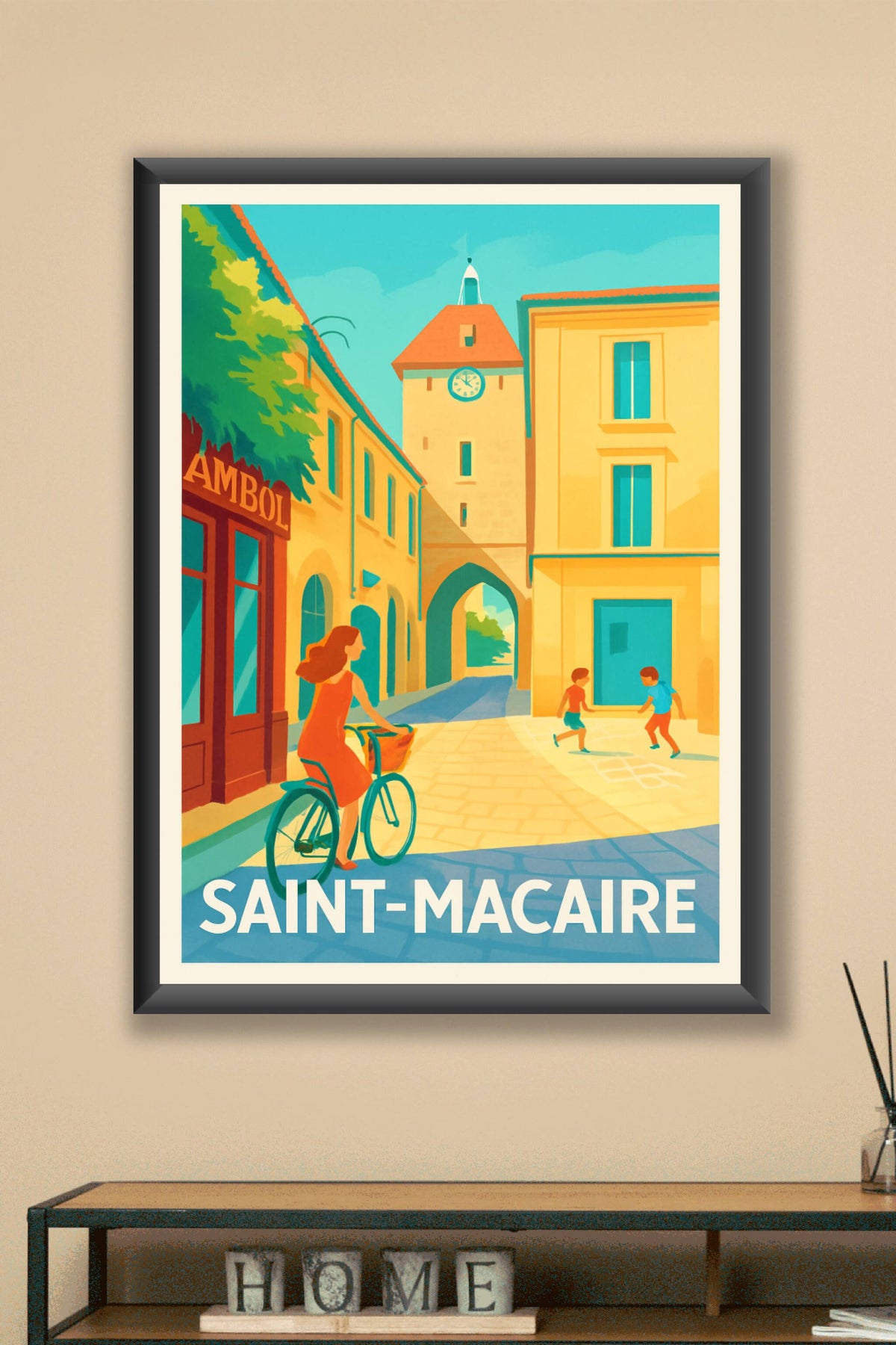 Affiche Saint-Macaire — Charme et sérénité au cœur de la ville · poster d'art de Saint-Macaire