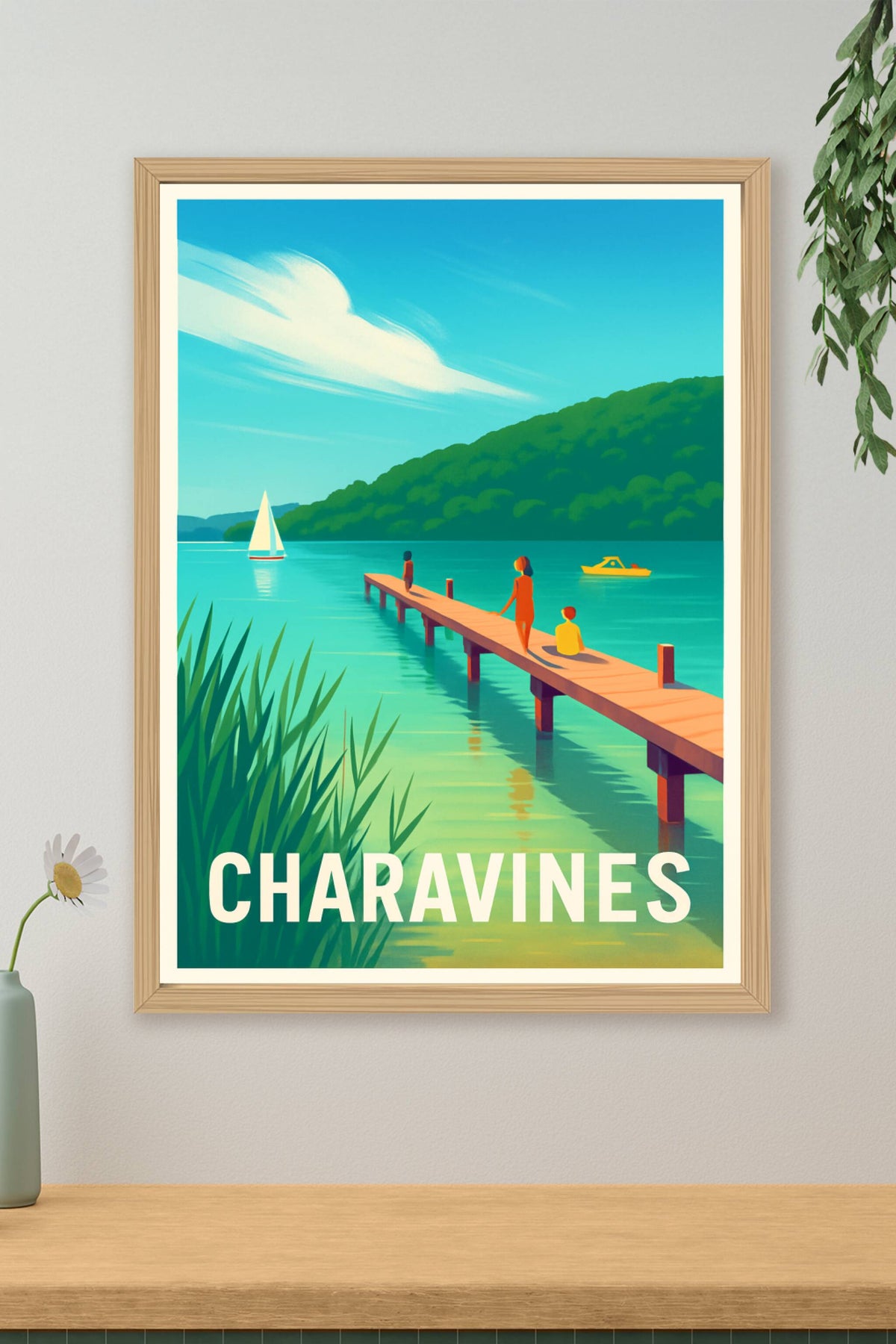 Affiche Charavines — Escapade paisible au bord du lac · poster d'art de Charavines