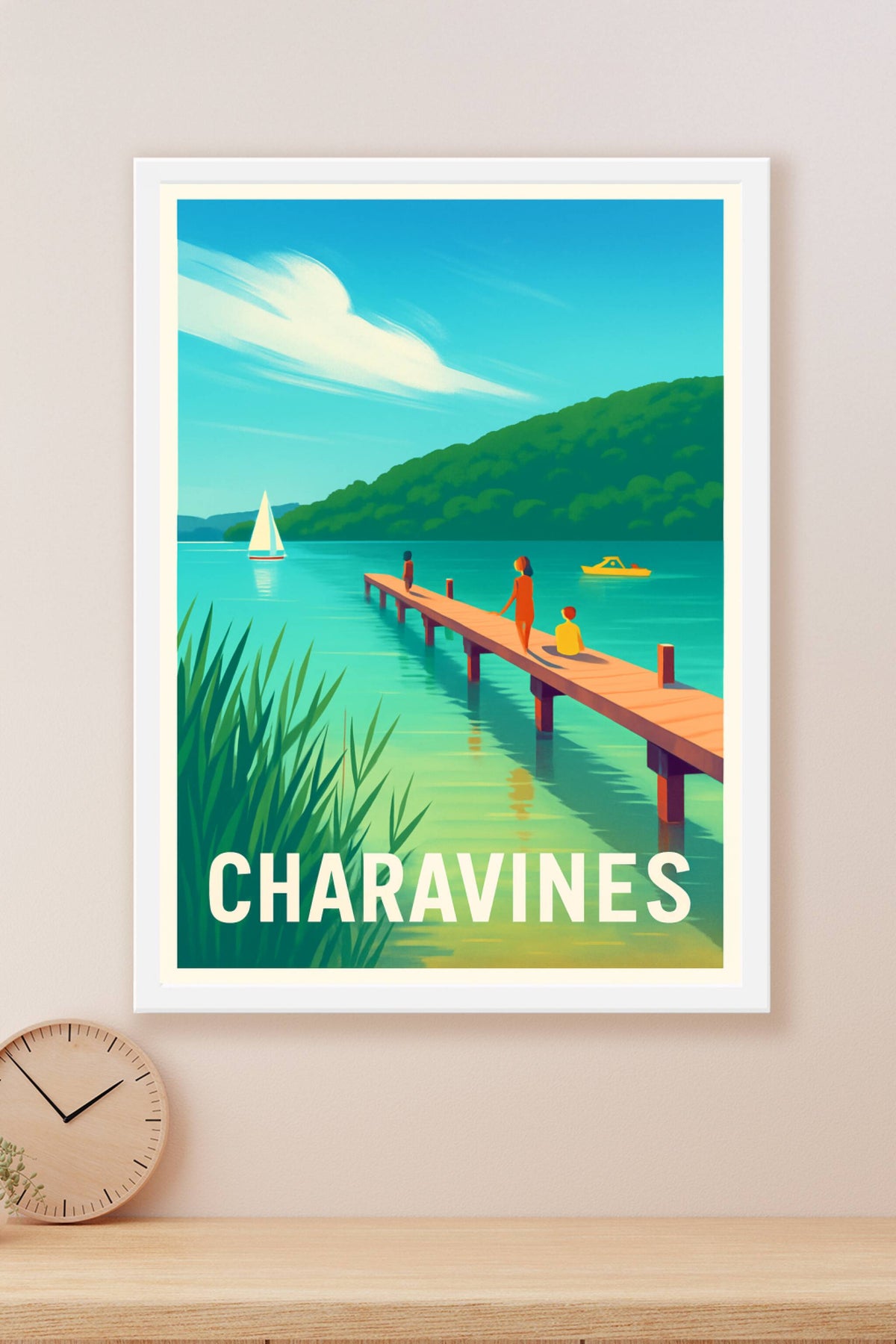 Affiche Charavines — Escapade paisible au bord du lac · poster d'art de Charavines