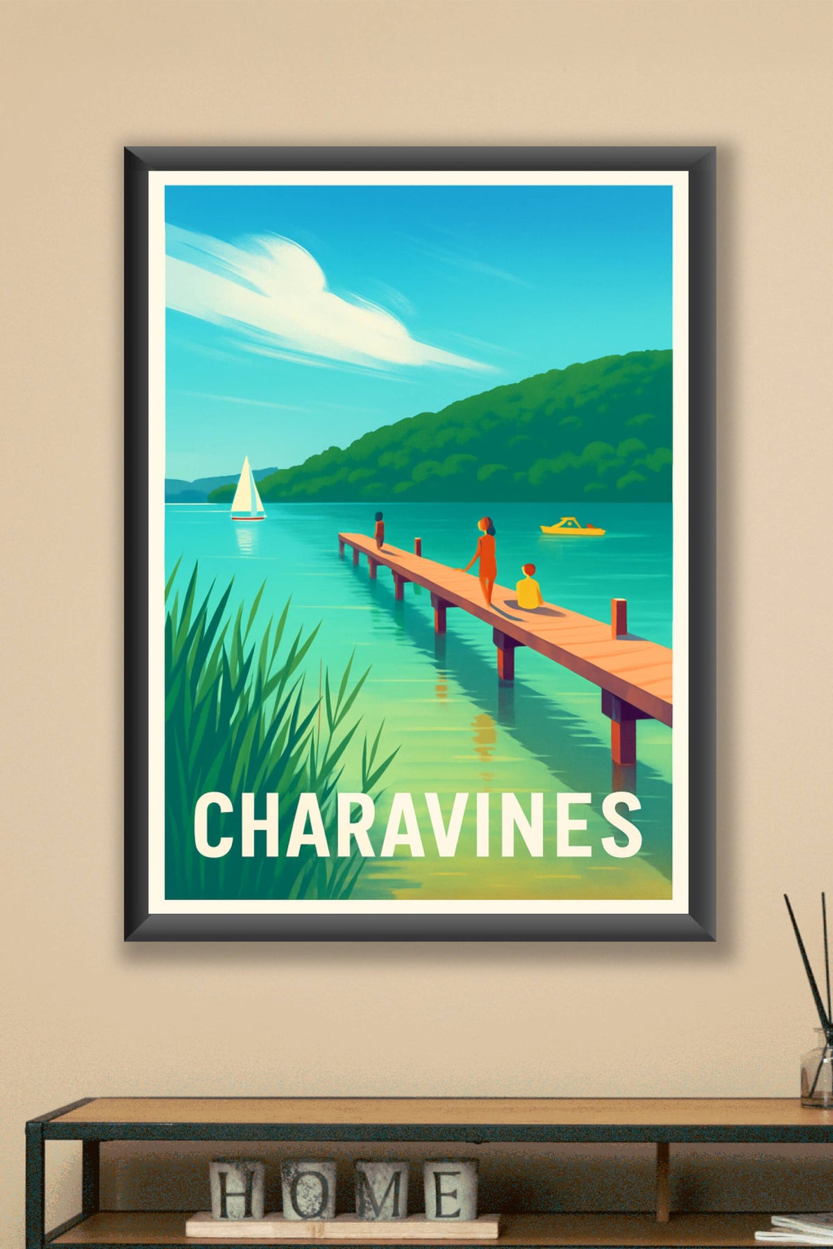 Affiche Charavines — Escapade paisible au bord du lac · poster d'art de Charavines