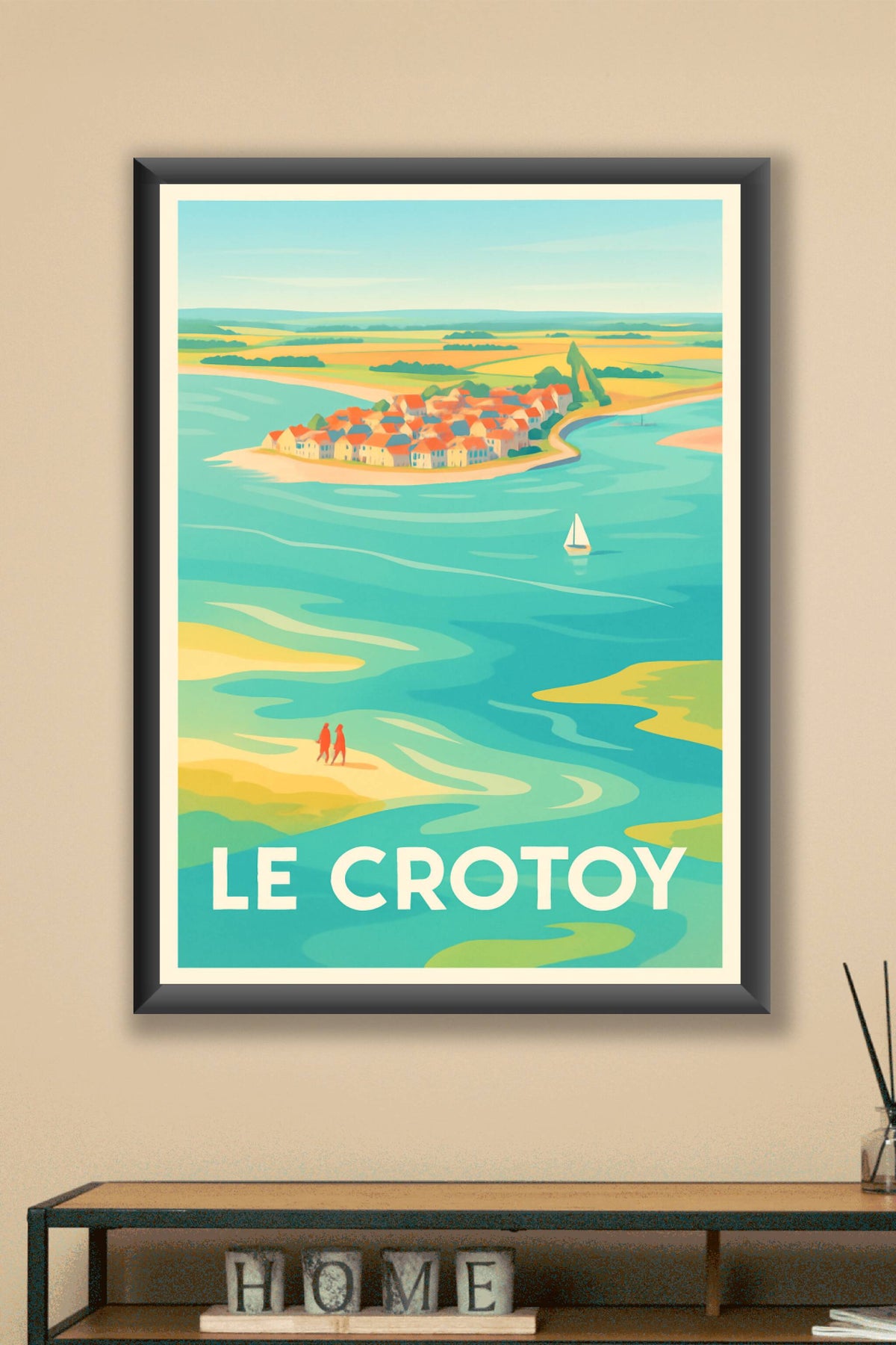 Affiche Le Crotoy — Charme et sérénité en bord de mer · poster d'art de Le Crotoy