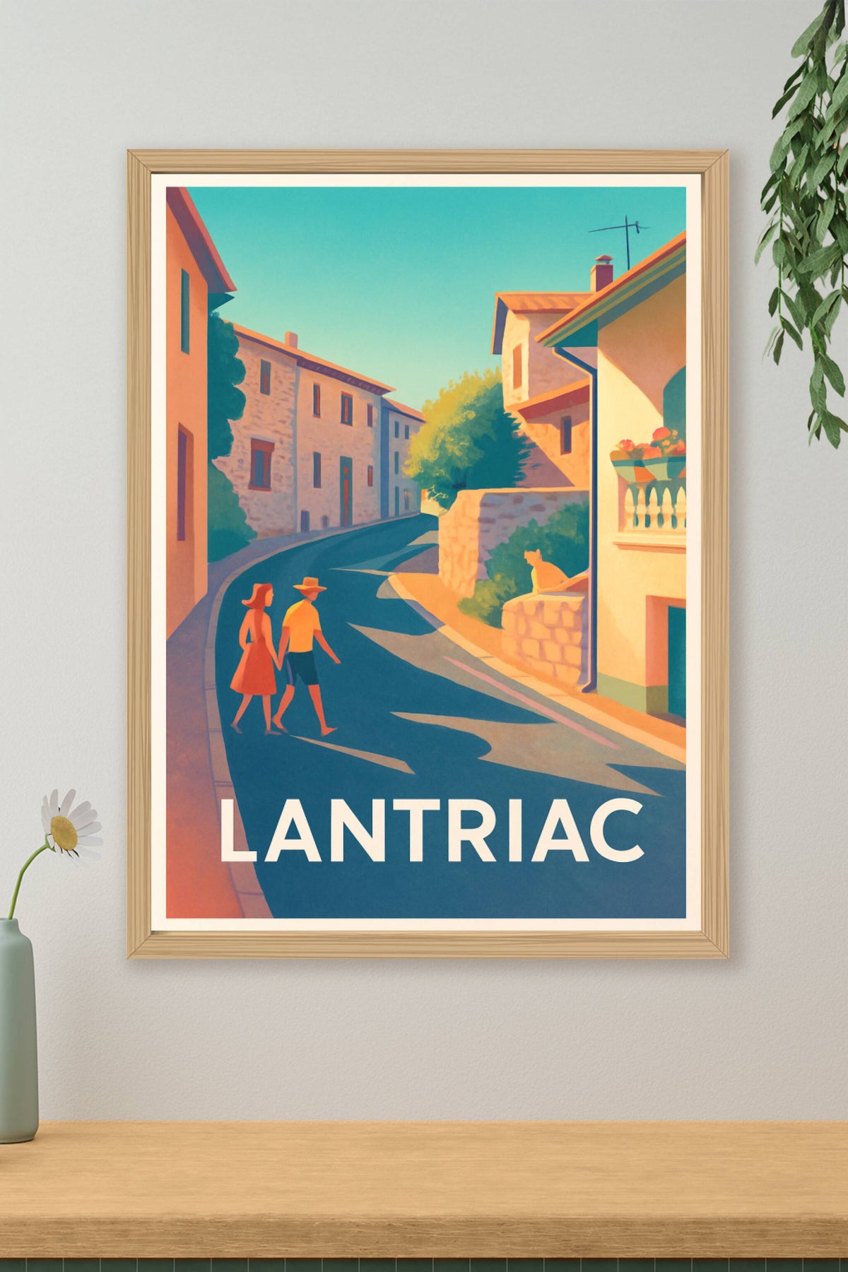 Affiche Lantriac — Douceur de vie et rues ensoleillées · poster d'art de Lantriac