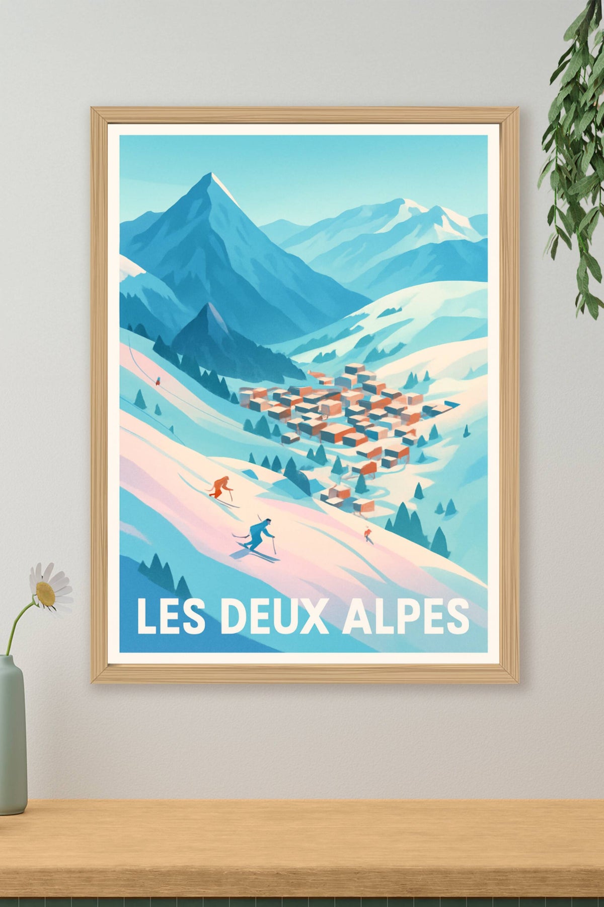 Affiche Les Deux Alpes — Évasion et ski grandeur nature · poster d'art de Les Deux Alpes