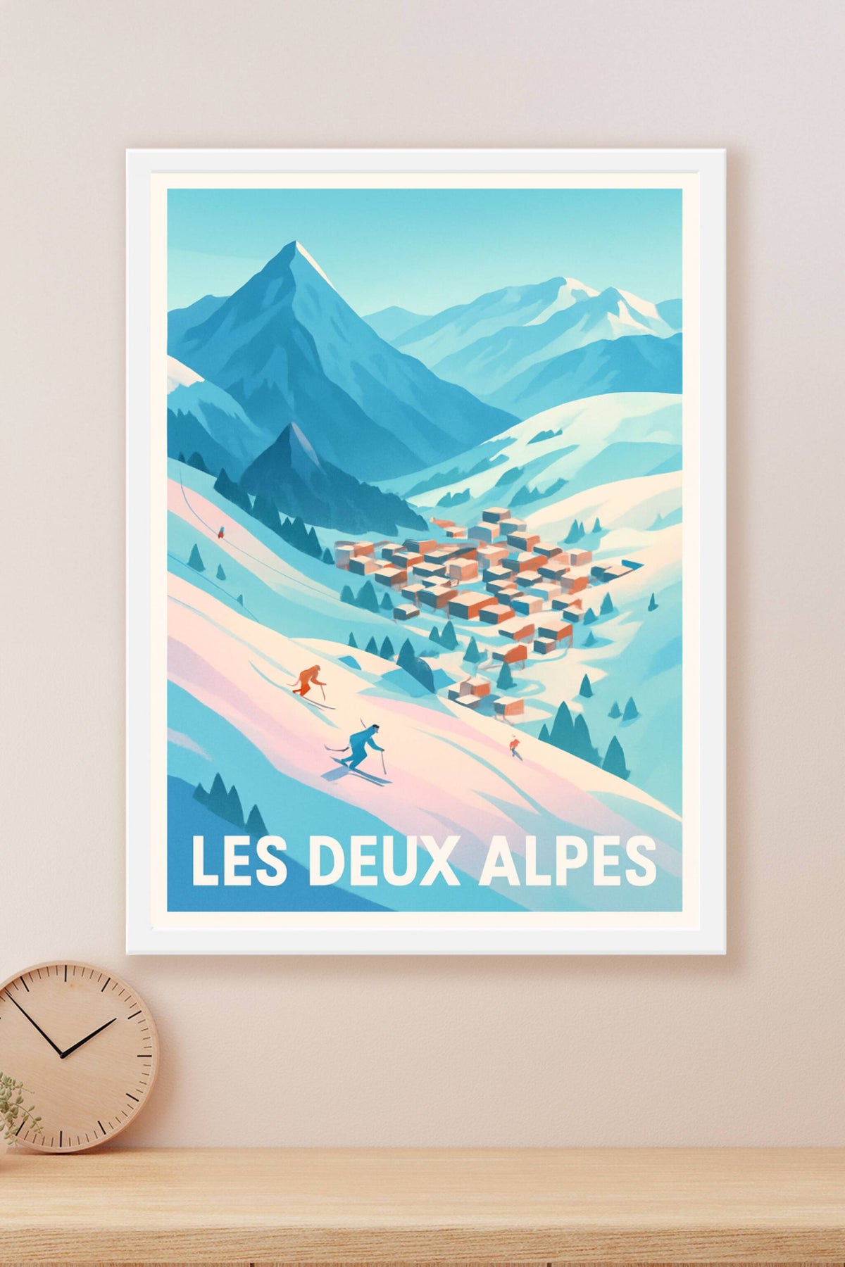 Affiche Les Deux Alpes — Évasion et ski grandeur nature · poster d'art de Les Deux Alpes